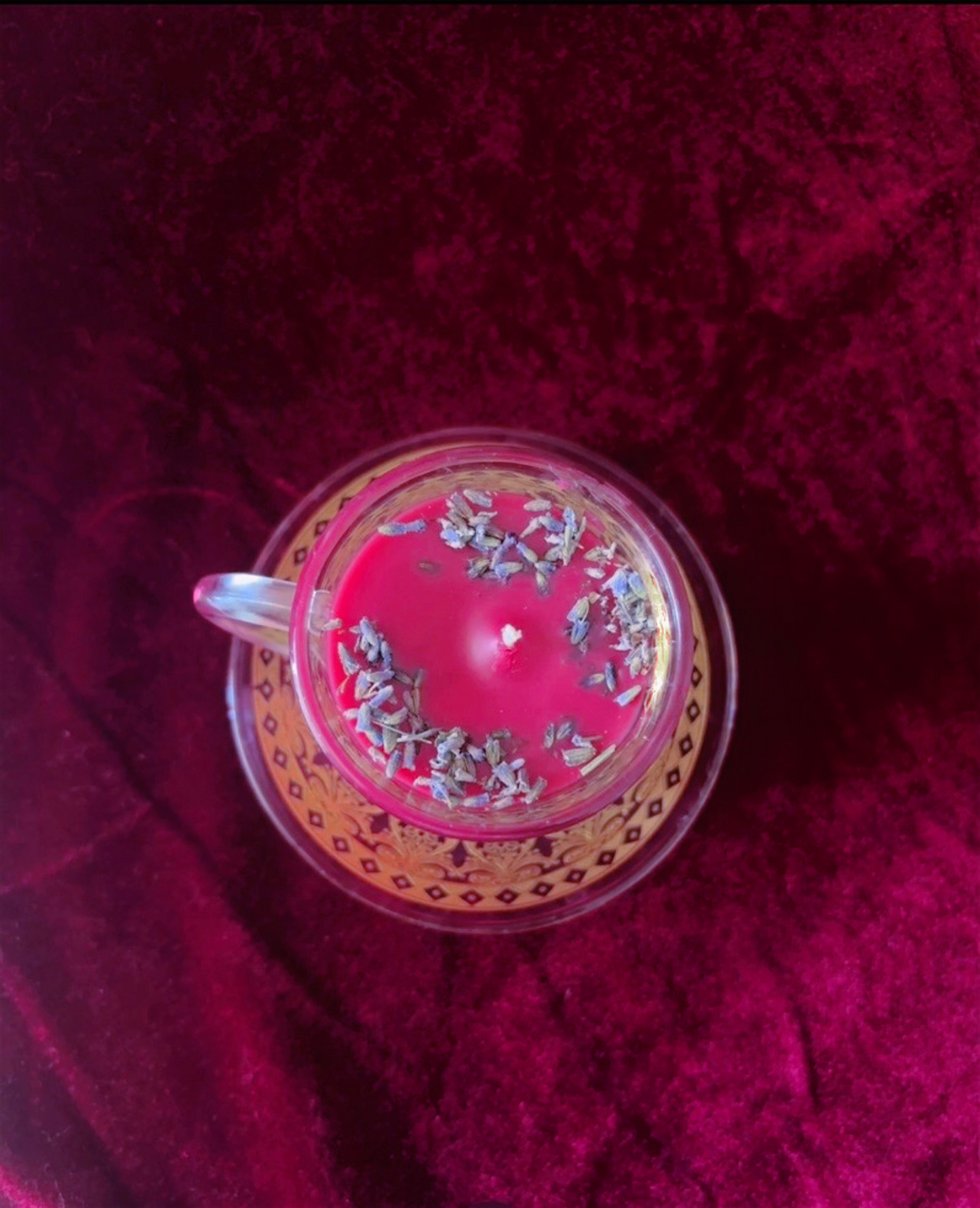 'Blood Moon Maiden' Crystal Teacup Set Candle