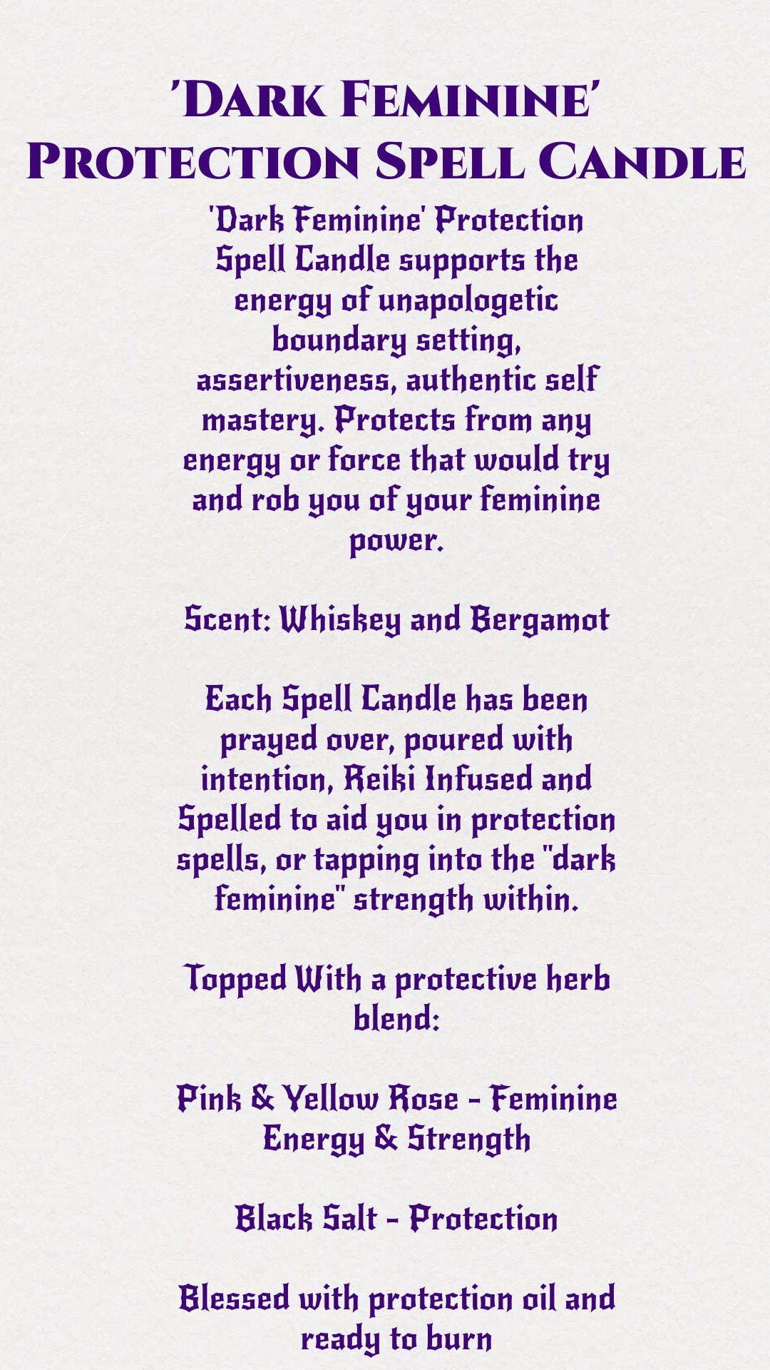'Dark Feminine' Protection Spell Candle - Antique Tea Cup