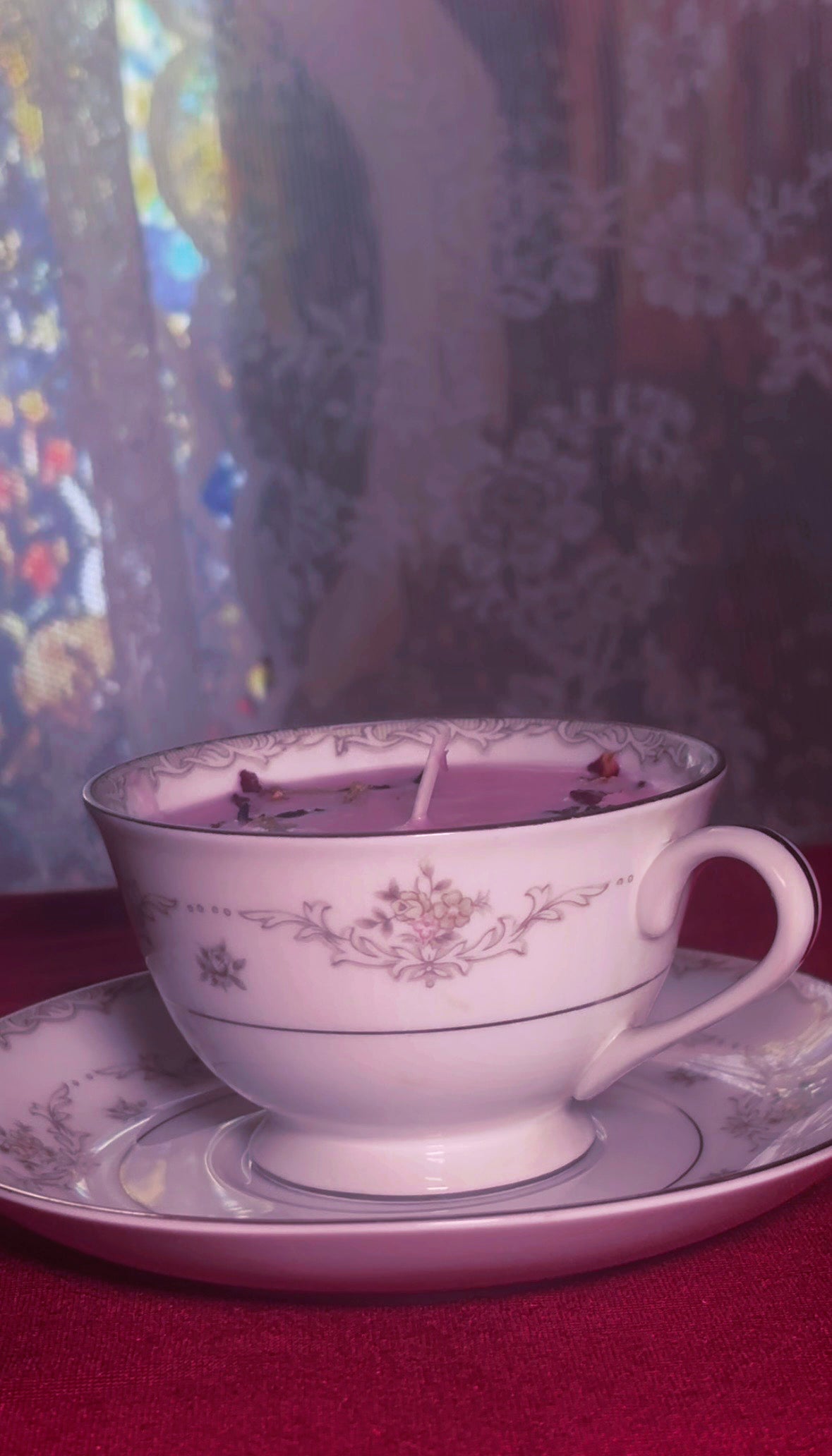 'Ethereal Beauty' Spell Candle - Antique Tea Cup Set