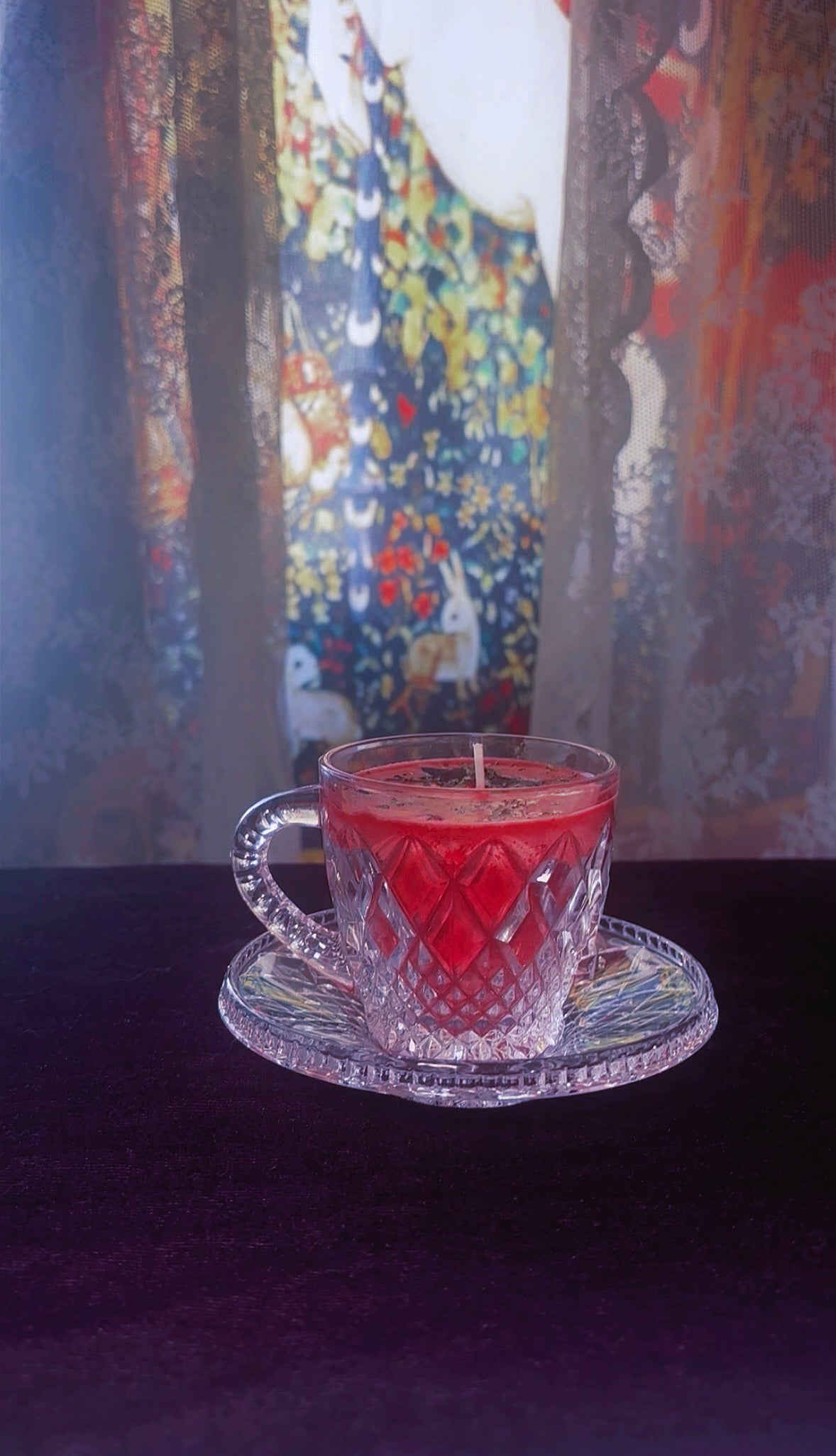 'Love Me' Spell Candle - Antique Crystal Tea Cup Set