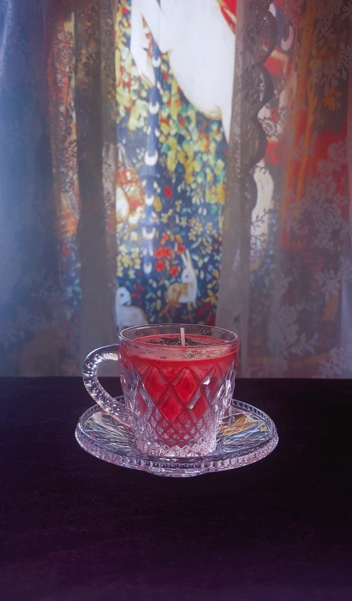 'Love Me' Spell Candle - Antique Crystal Tea Cup Set
