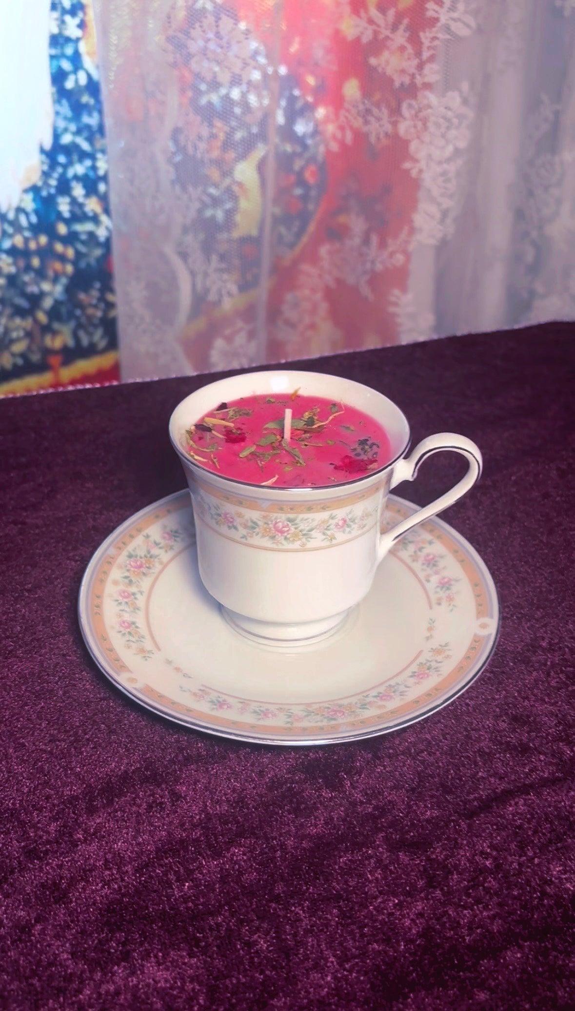 'Enchanted Beauty' Spell Candle - Antique Tea Cup Set