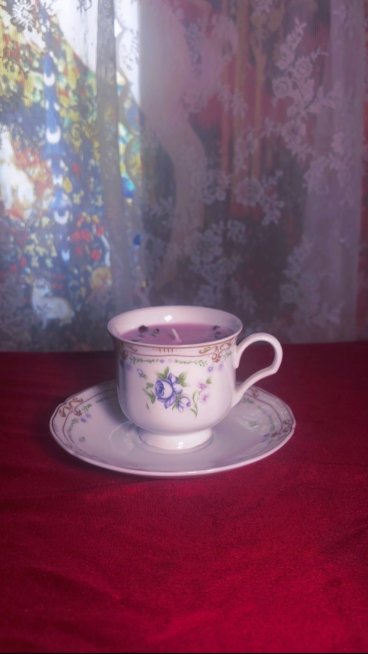 'Ethereal Beauty' Spell Candle - Antique Tea Cup Set
