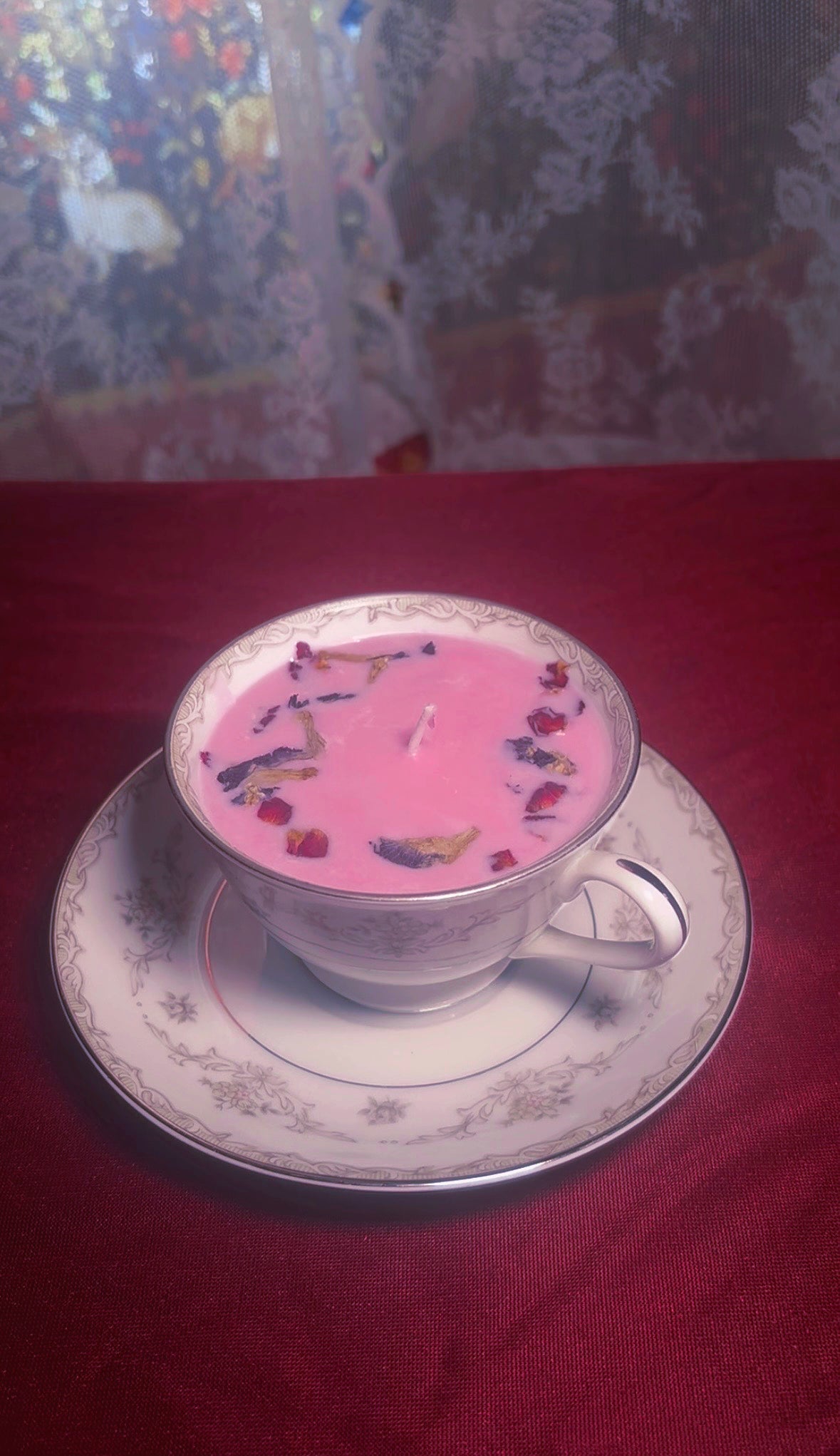 'Ethereal Beauty' Spell Candle - Antique Tea Cup Set