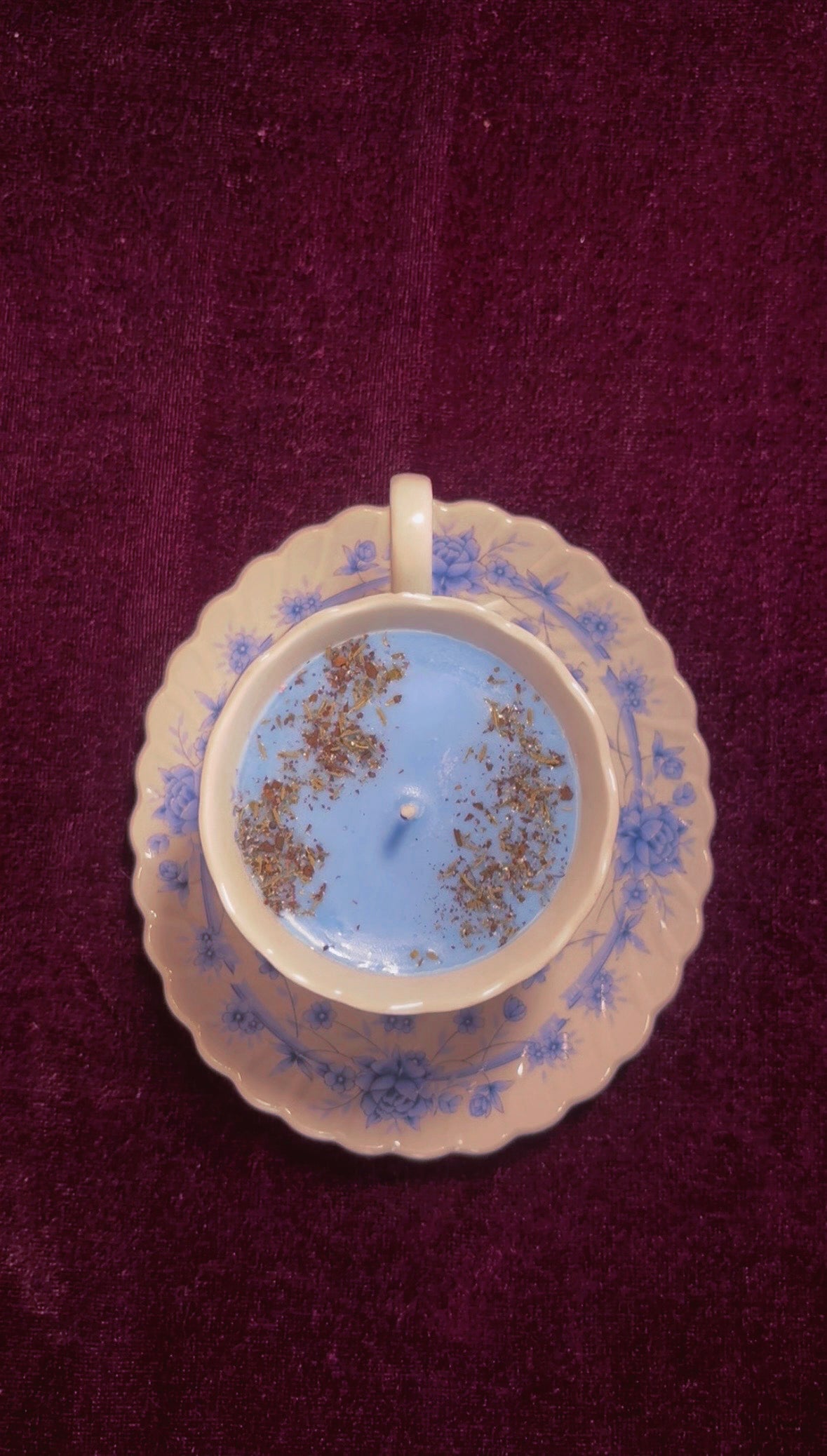 'Evil Eye Removal' Spell Candle - Antique Tea Cup Set
