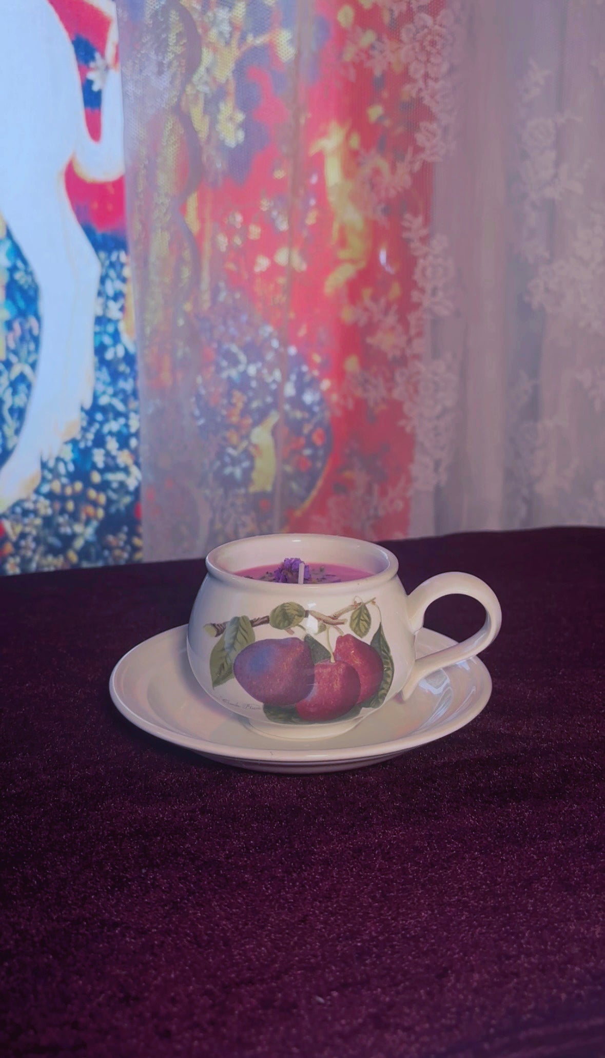 'Intuition' Spell Candle - Antique Tea Cup Set