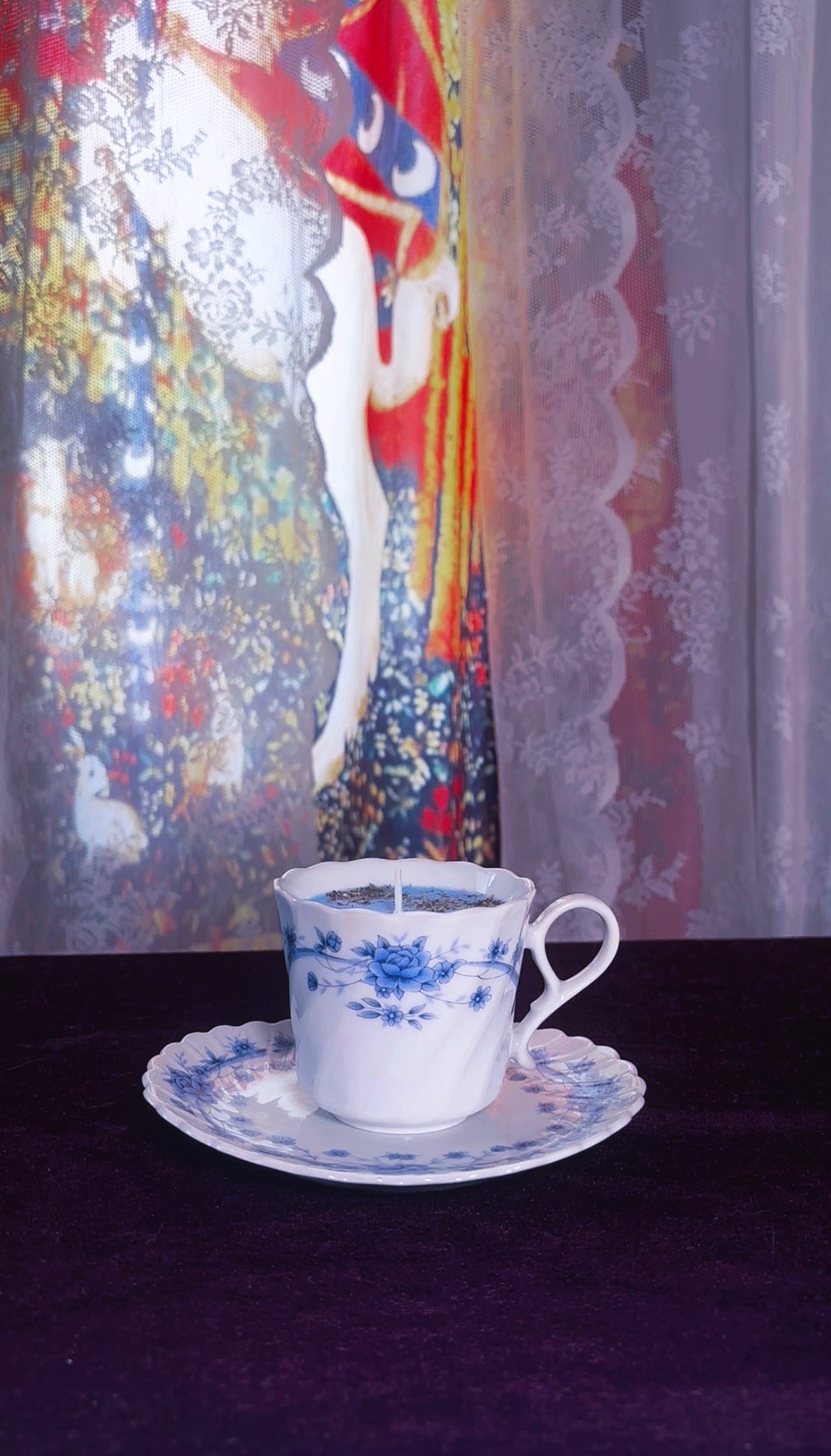 'Evil Eye Removal' Spell Candle - Antique Tea Cup Set