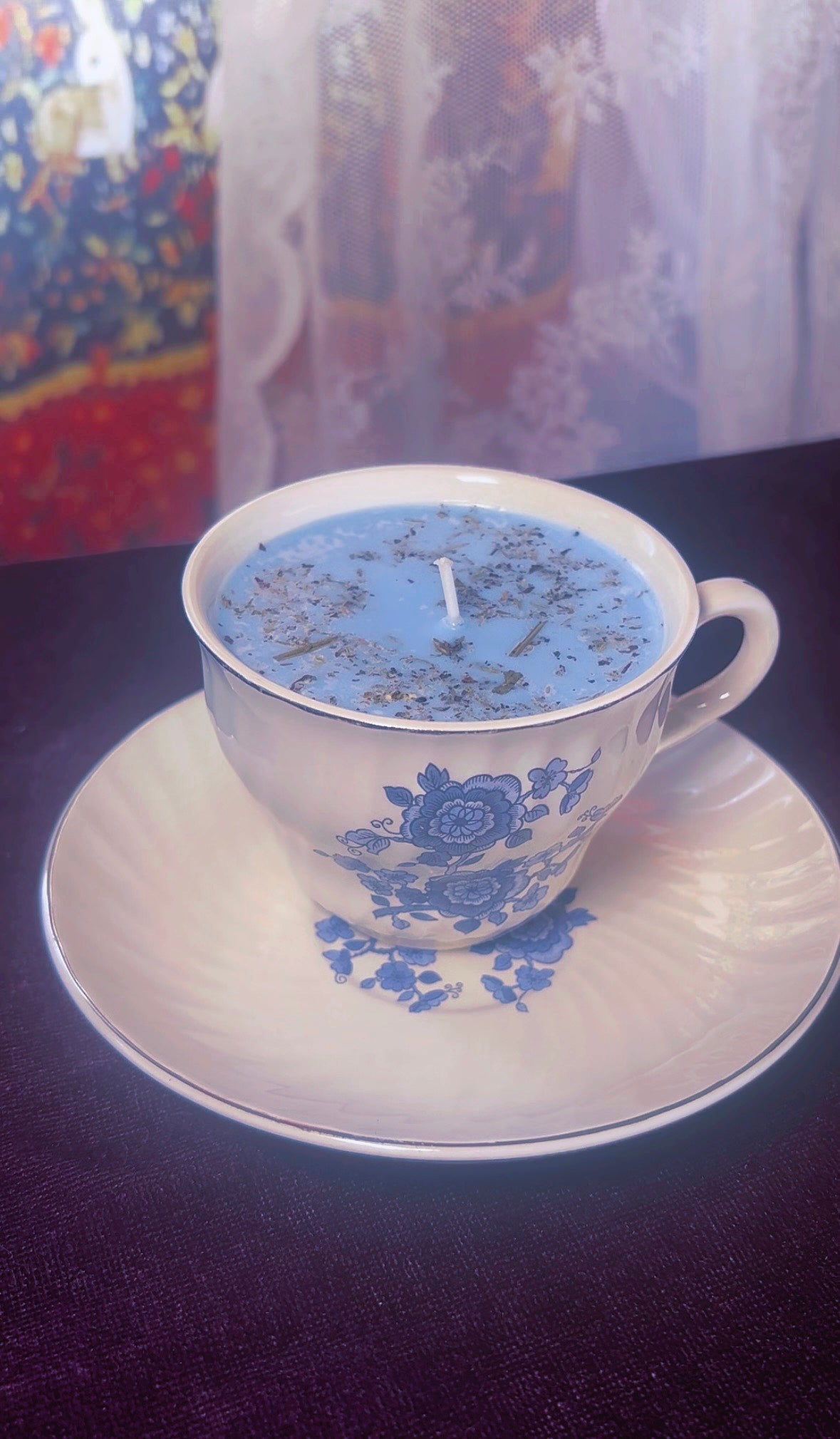 'Evil Eye Removal' Spell Candle - Antique Tea Cup Set