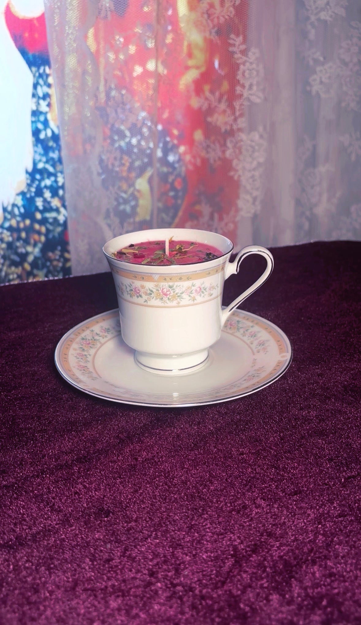 'Enchanted Beauty' Spell Candle - Antique Tea Cup Set