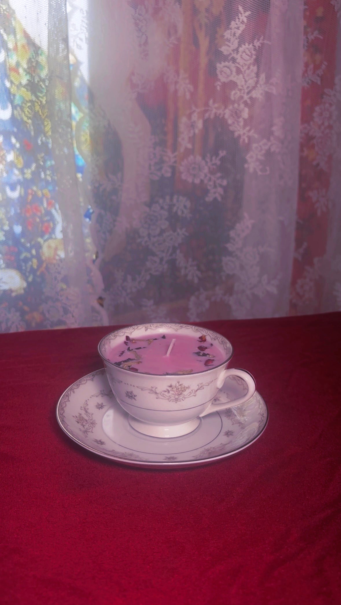 'Ethereal Beauty' Spell Candle - Antique Tea Cup Set