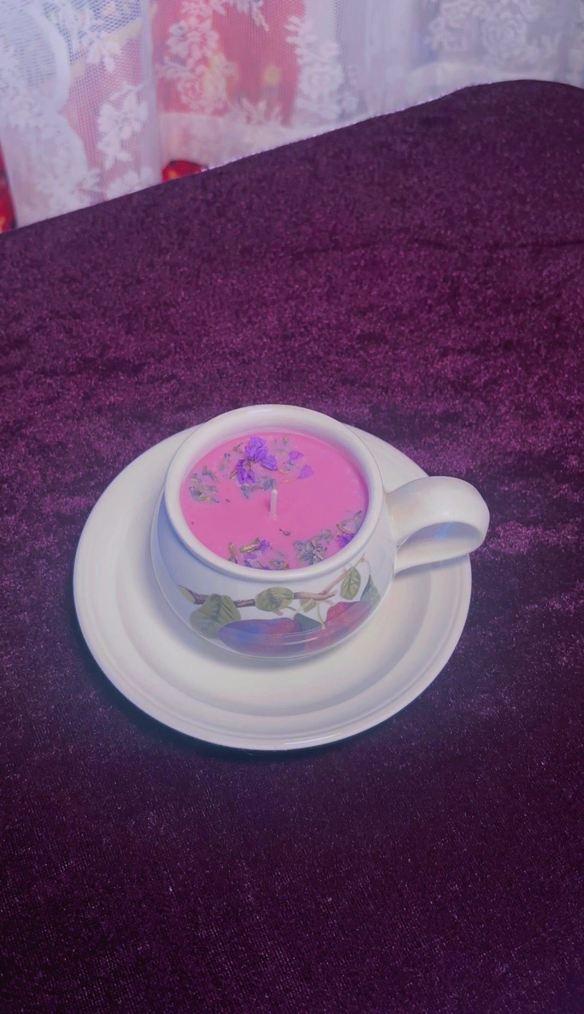 'Intuition' Spell Candle - Antique Tea Cup Set