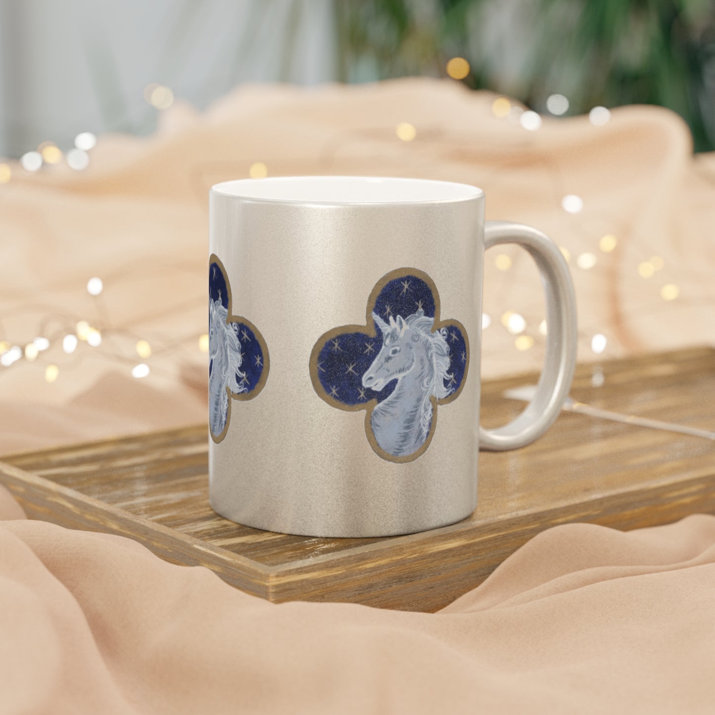 'Silver Horned Horse' Silver Mug