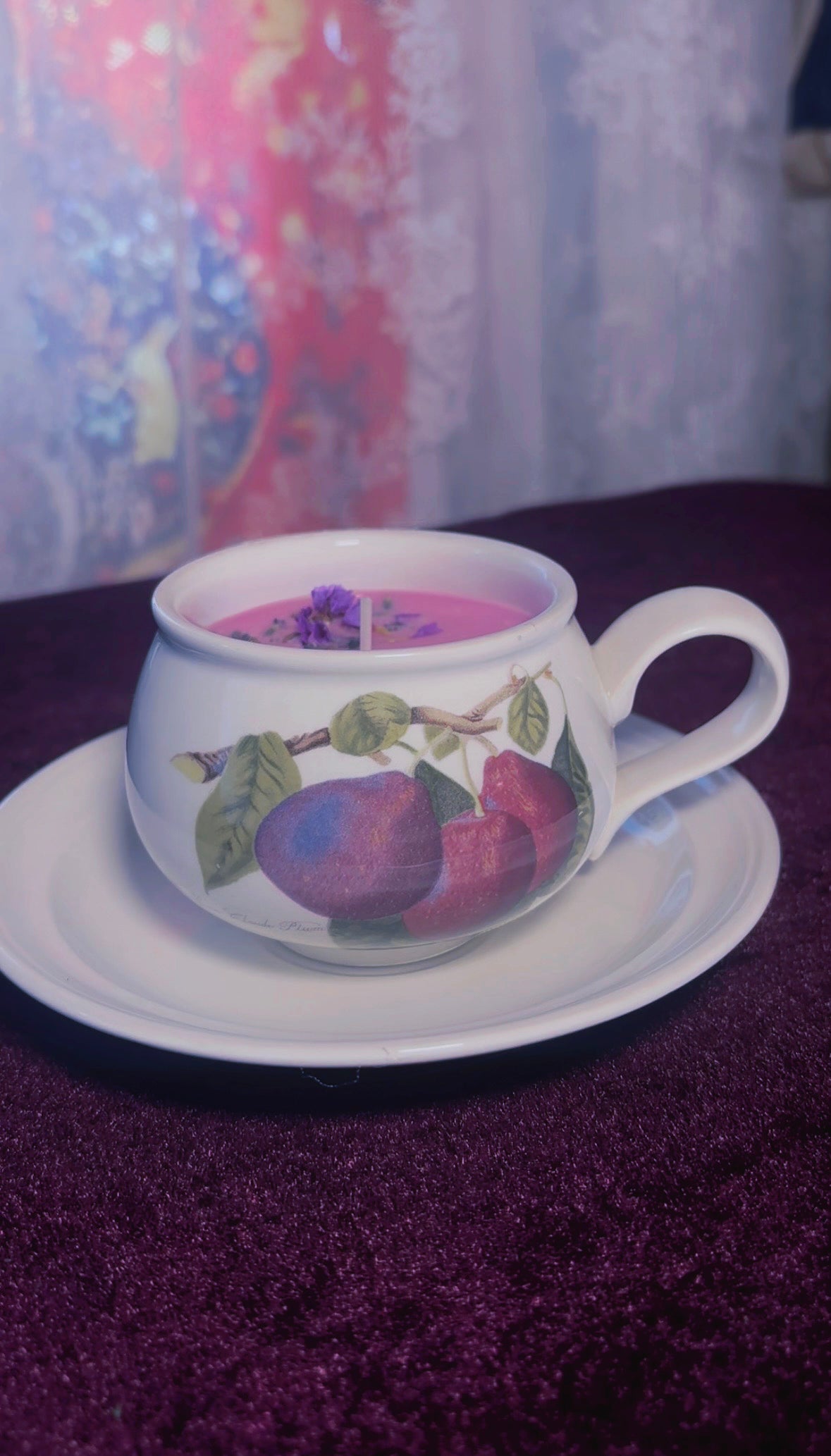 'Intuition' Spell Candle - Antique Tea Cup Set