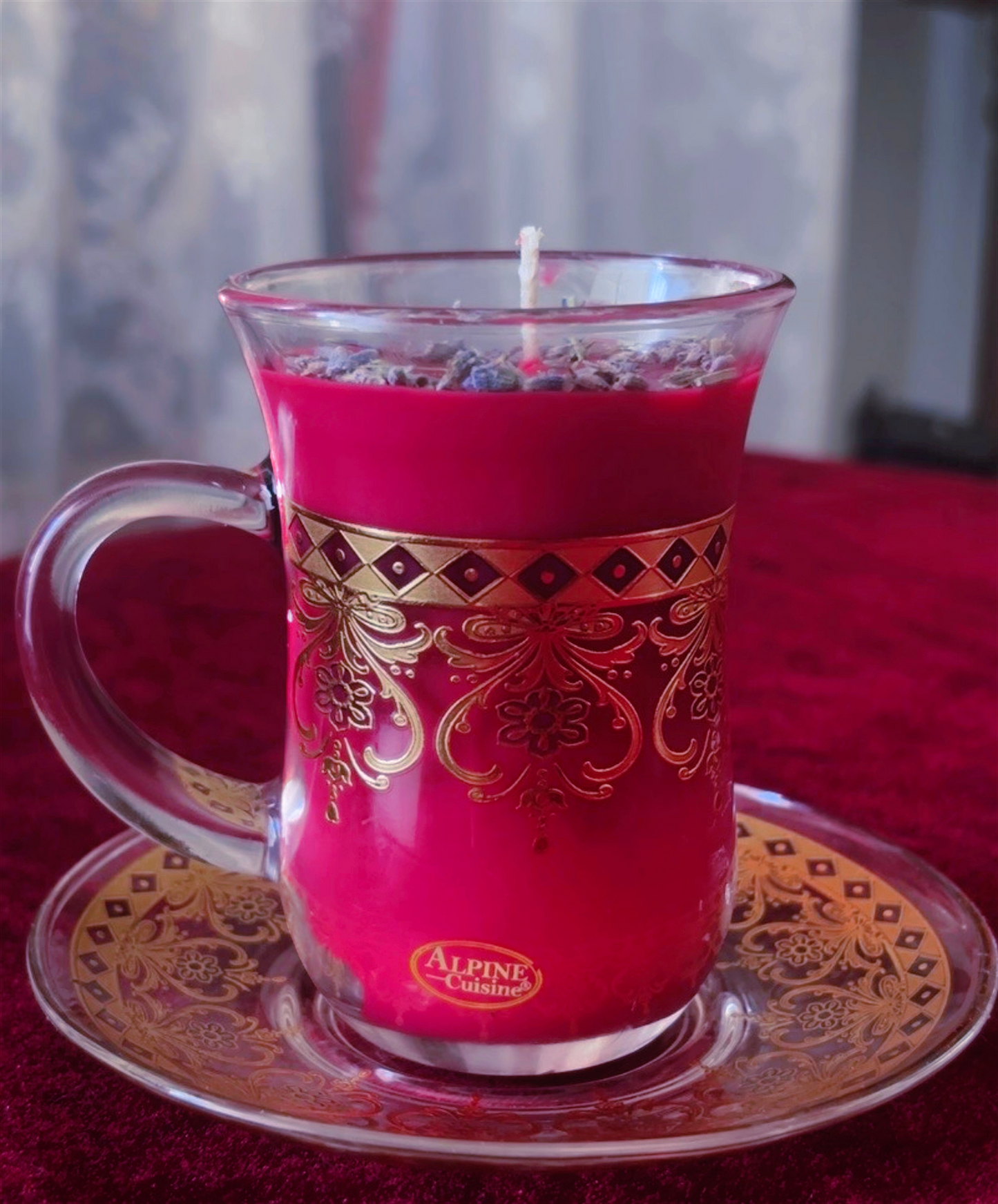 'Blood Moon Maiden' Crystal Teacup Set Candle