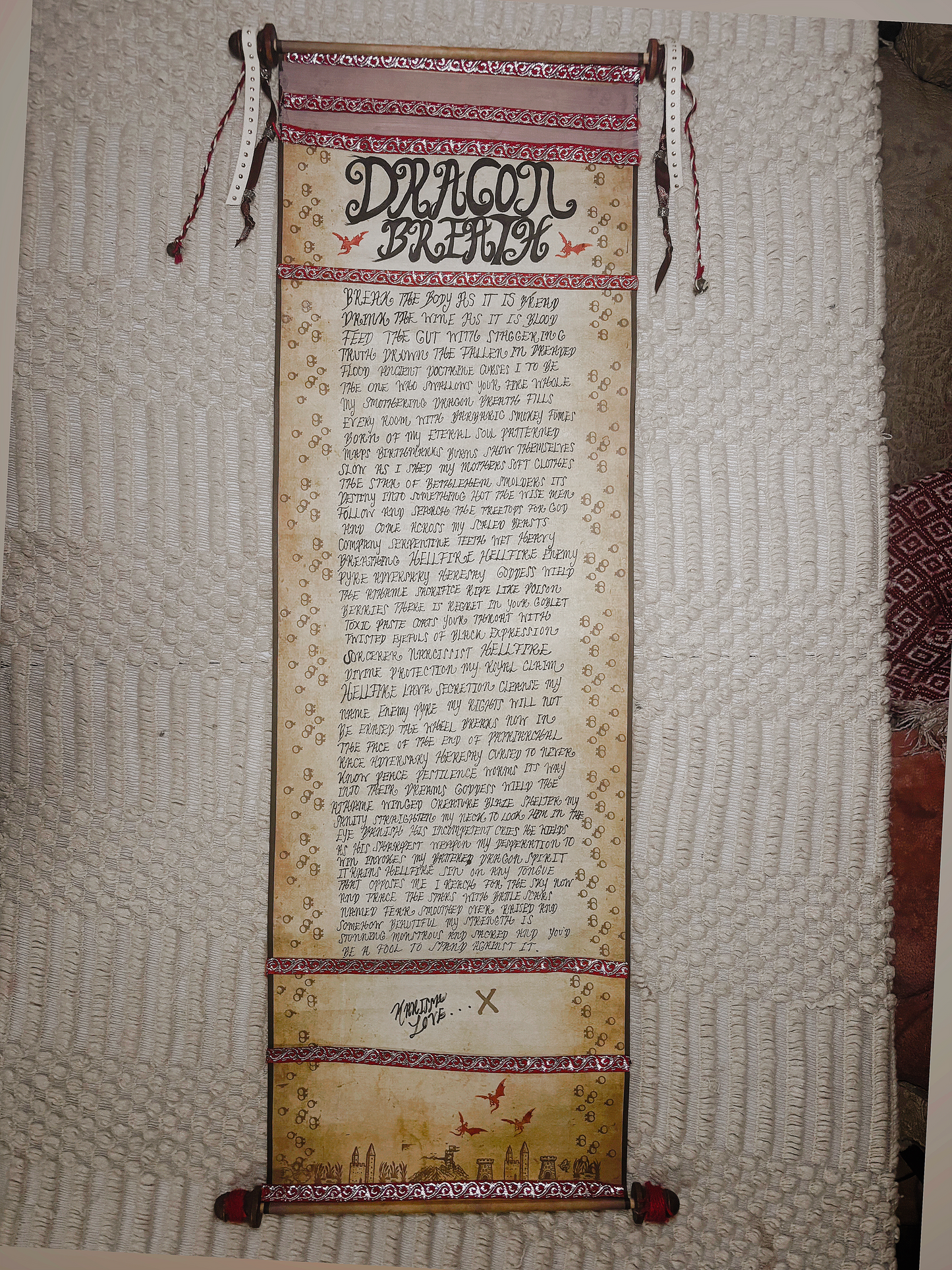 'Dragon Breath' Medieval Poetry Scroll