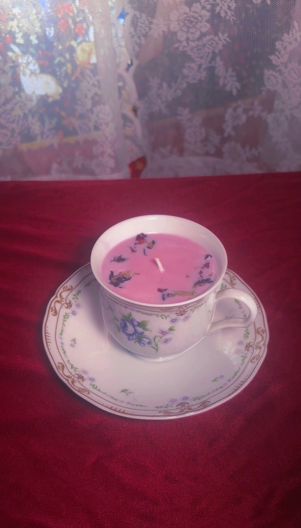 'Ethereal Beauty' Spell Candle - Antique Tea Cup Set