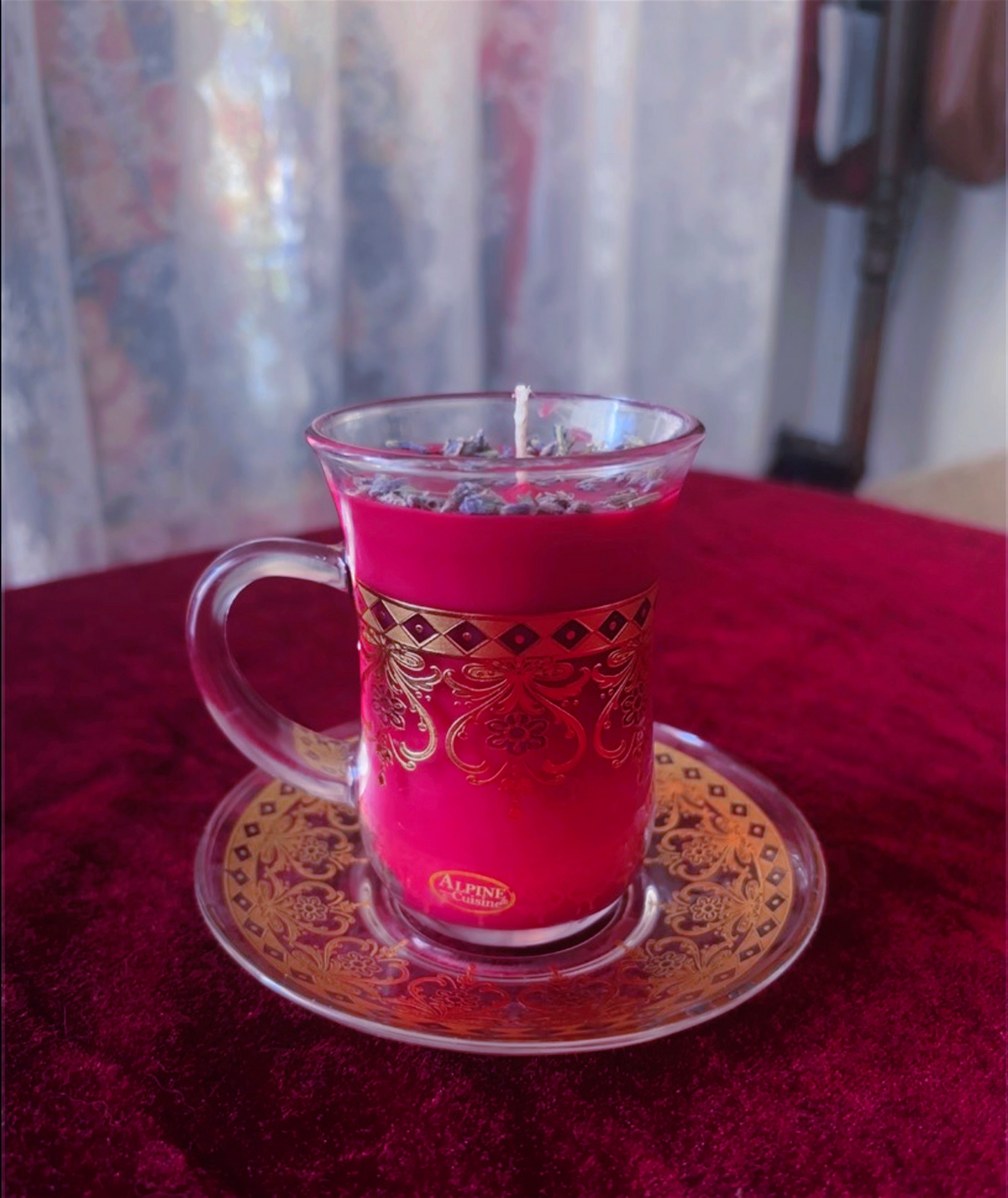 'Blood Moon Maiden' Crystal Teacup Set Candle
