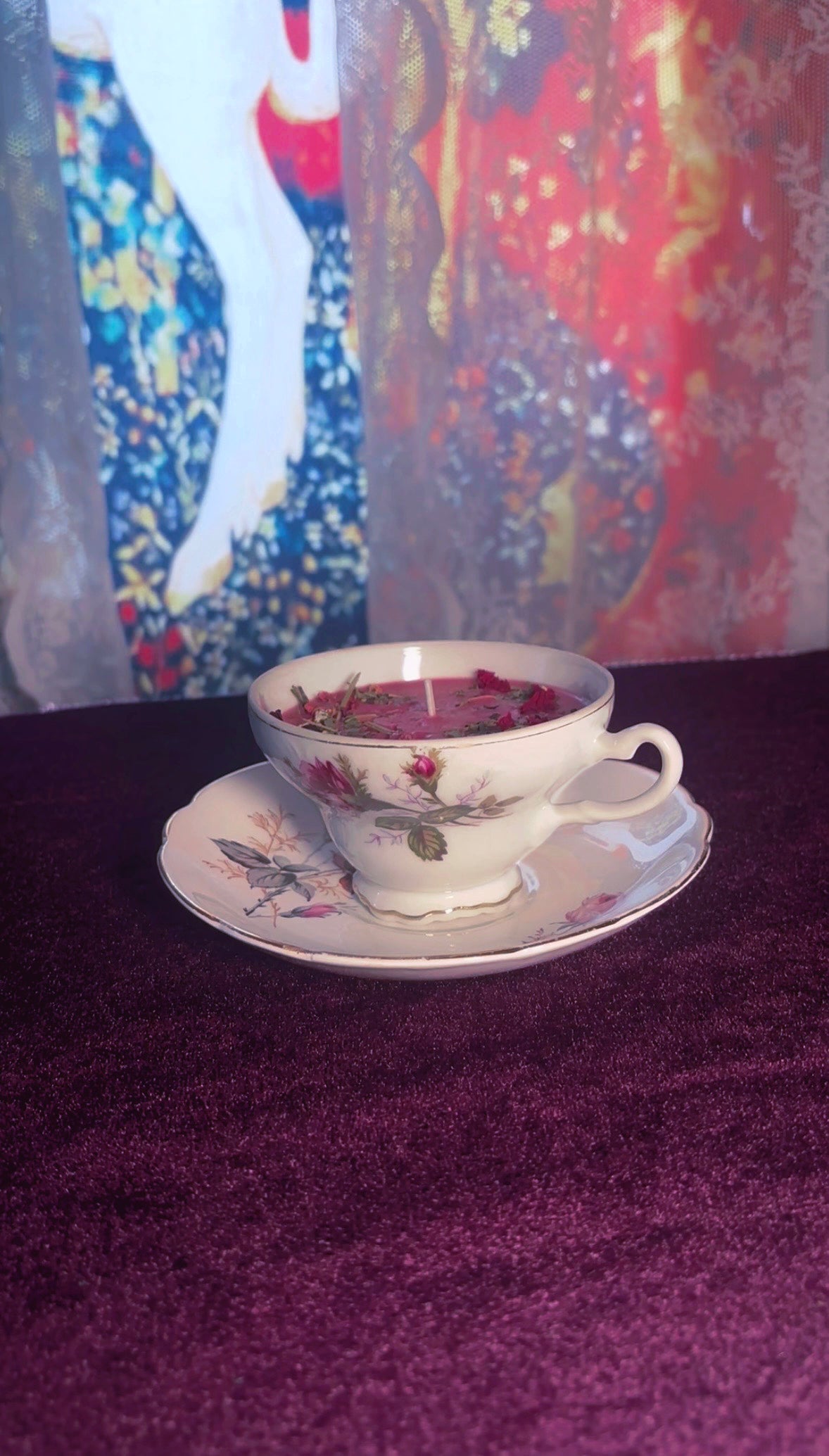 'Enchanted Beauty' Spell Candle - Antique Tea Cup Set