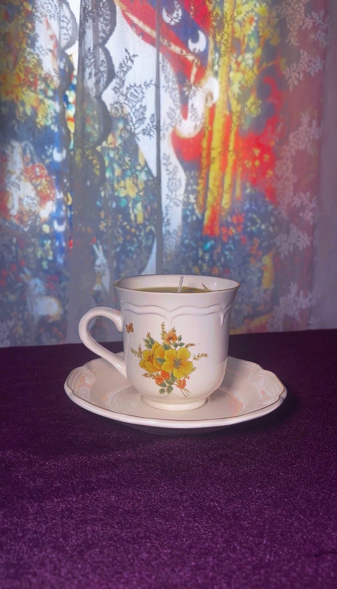 'Illumination' Spell Candle - Antique Tea Cup Set