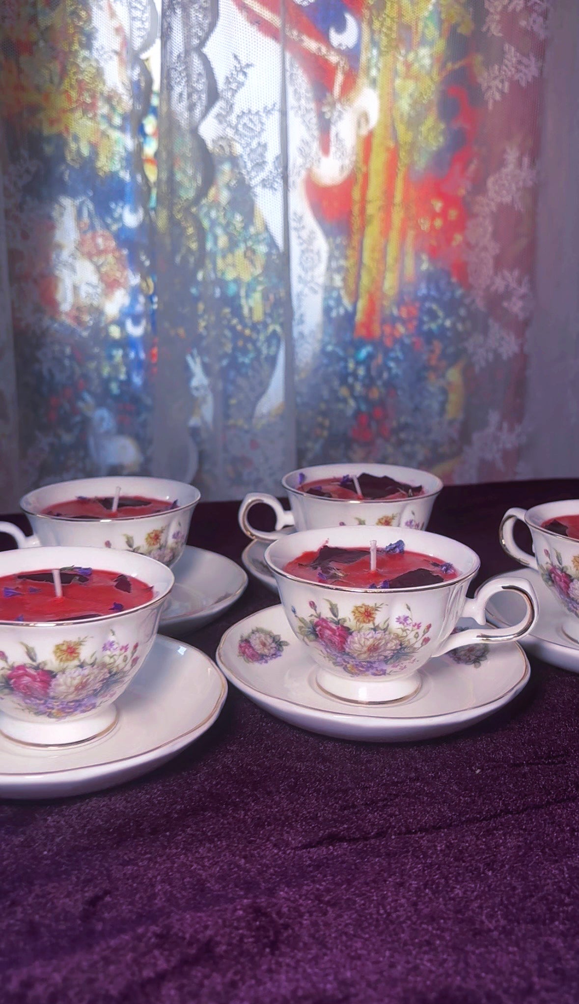 'Love Me' Spell Candle - Antique Tea Cup Set