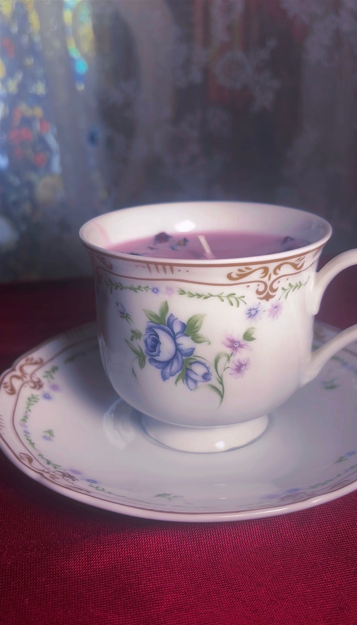 'Ethereal Beauty' Spell Candle - Antique Tea Cup Set