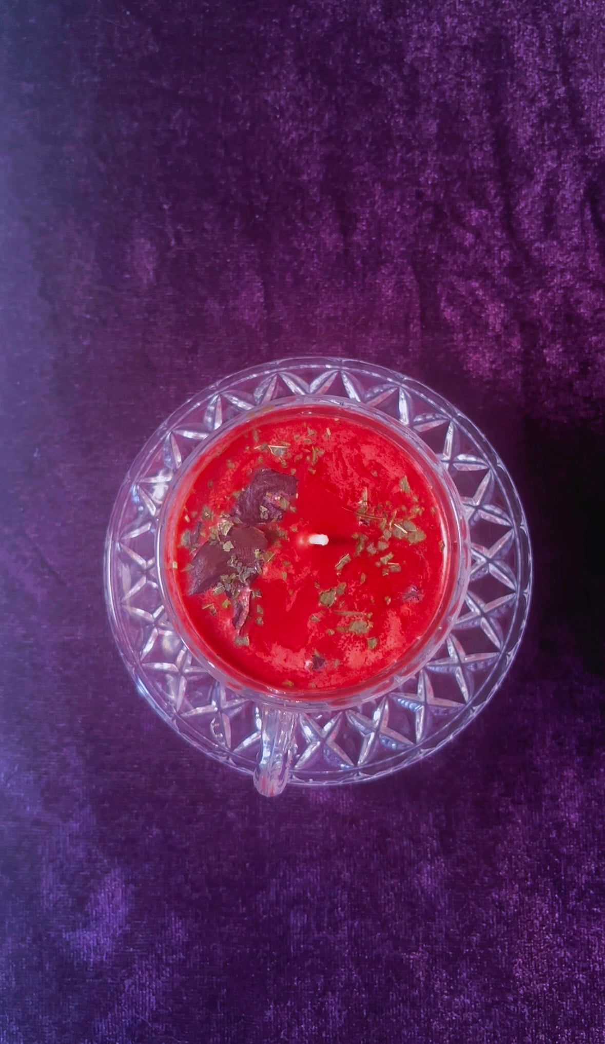 'Love Me' Spell Candle - Antique Crystal Tea Cup Set
