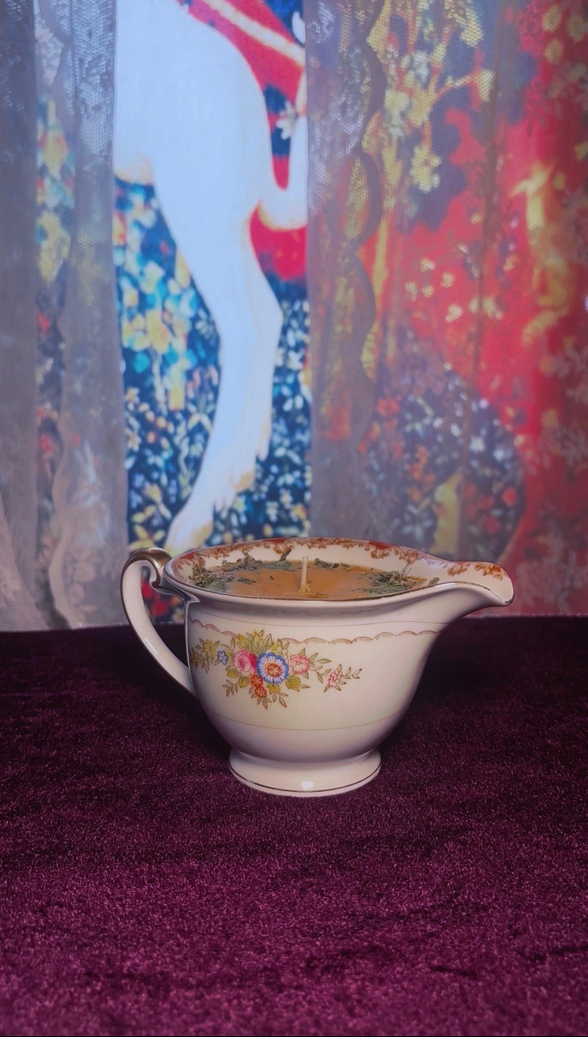 'Golden Aura' Spell Candle - Antique Milk Jug