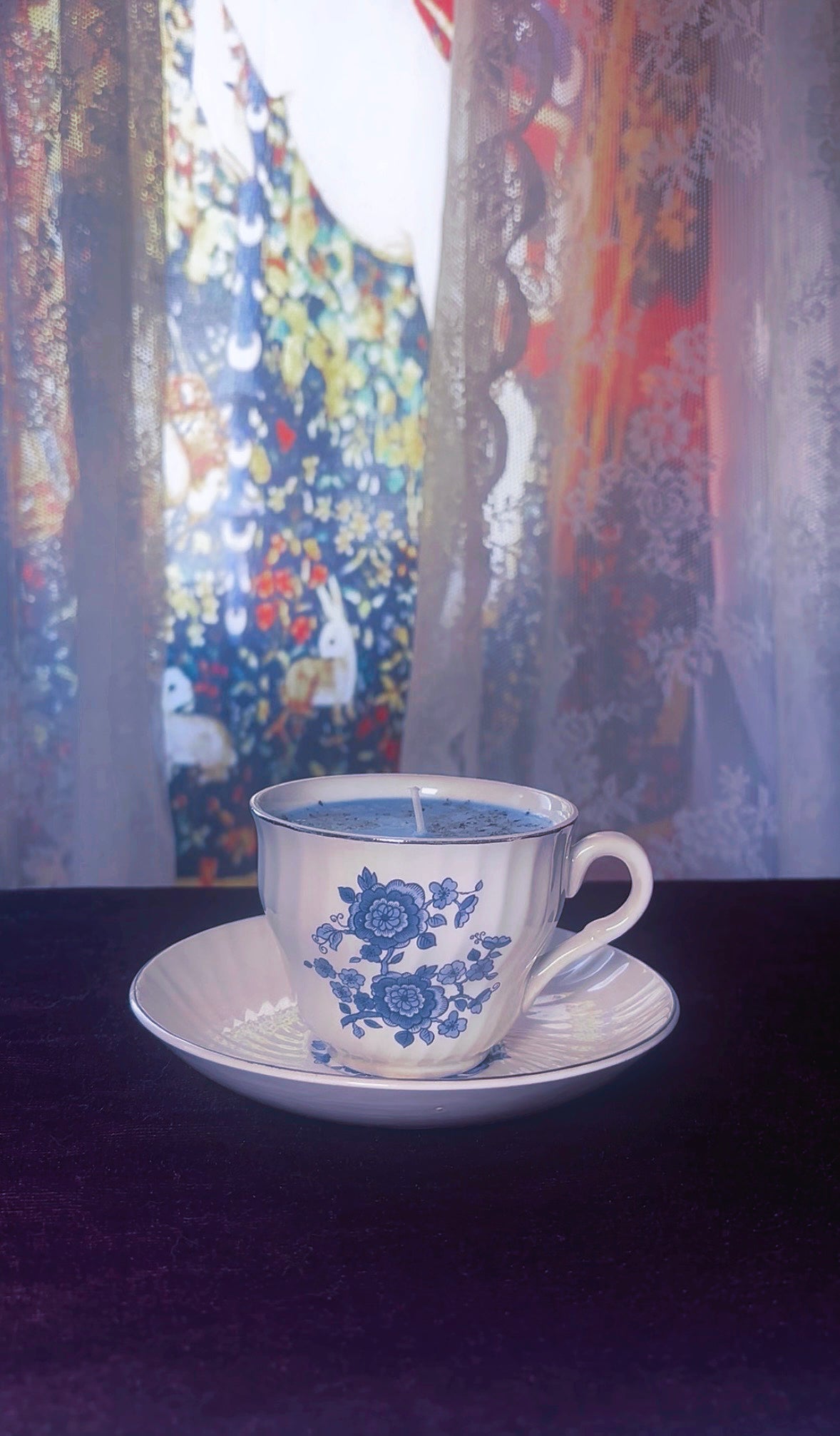'Evil Eye Removal' Spell Candle - Antique Tea Cup Set