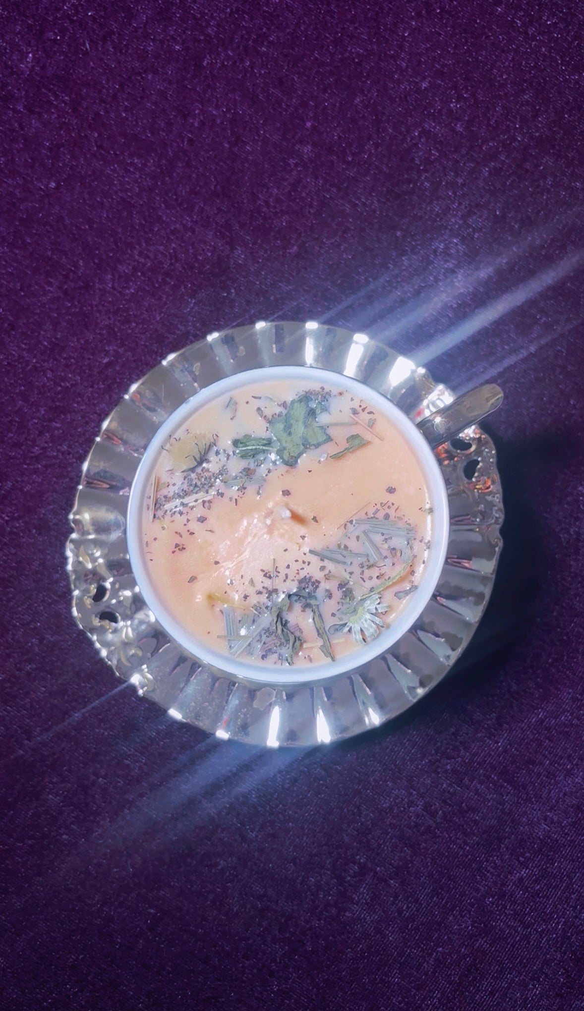 'Golden Aura' Spell Candle - Antique Tea Set