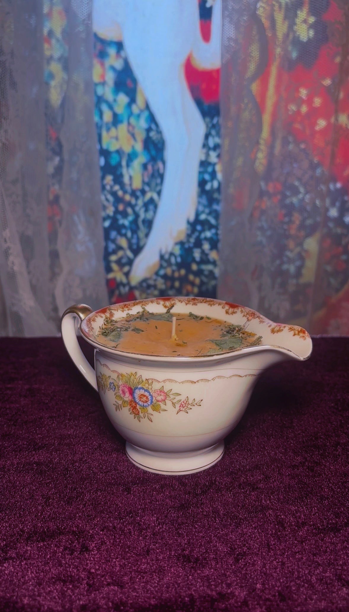 'Golden Aura' Spell Candle - Antique Milk Jug
