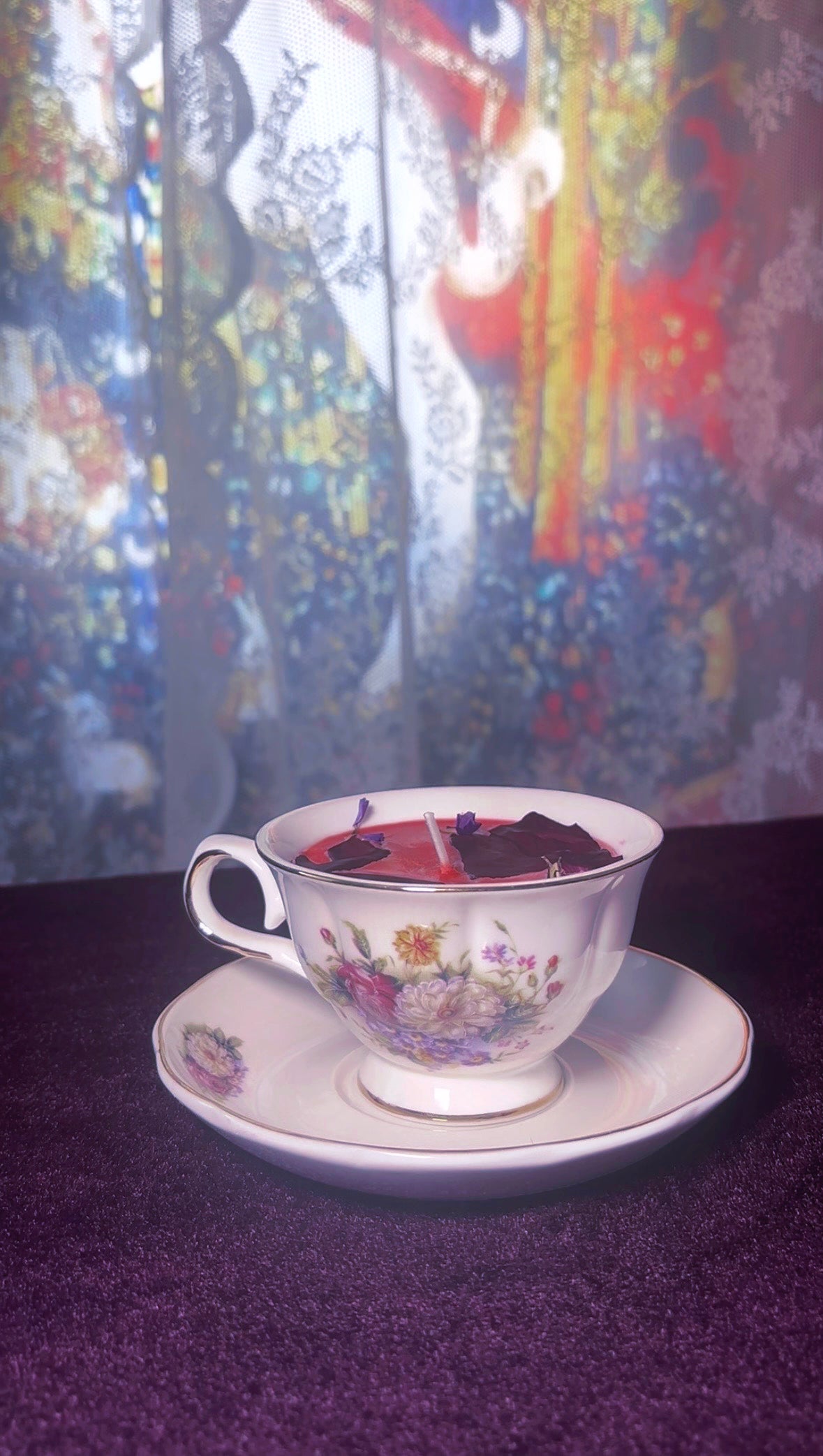 'Love Me' Spell Candle - Antique Tea Cup Set