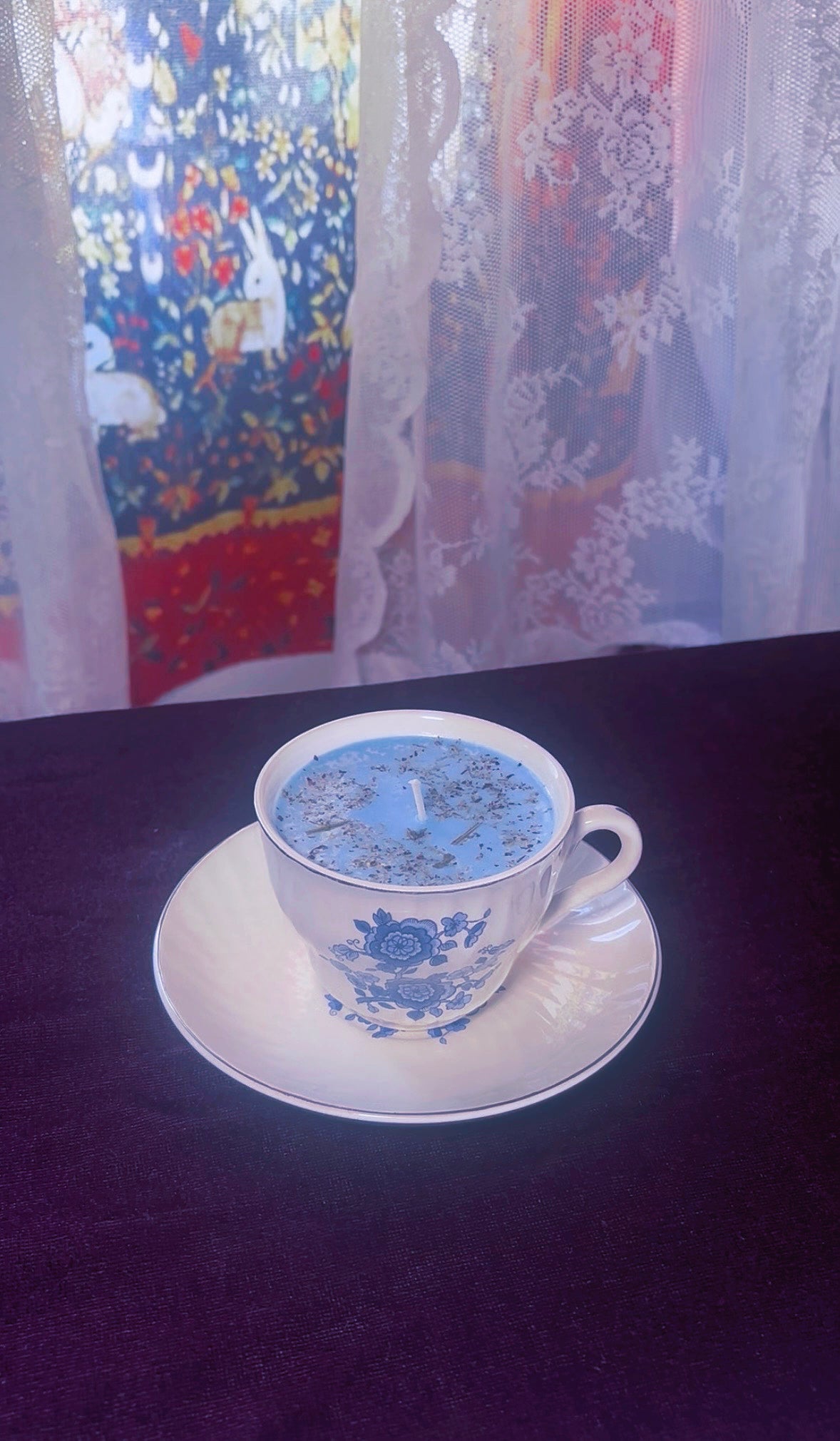 'Evil Eye Removal' Spell Candle - Antique Tea Cup Set