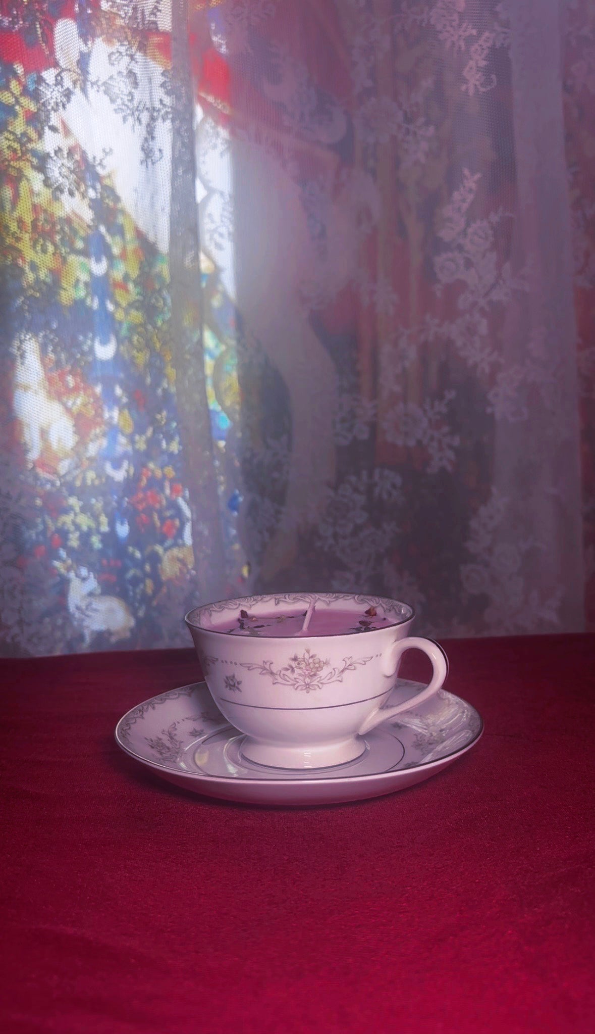 'Ethereal Beauty' Spell Candle - Antique Tea Cup Set