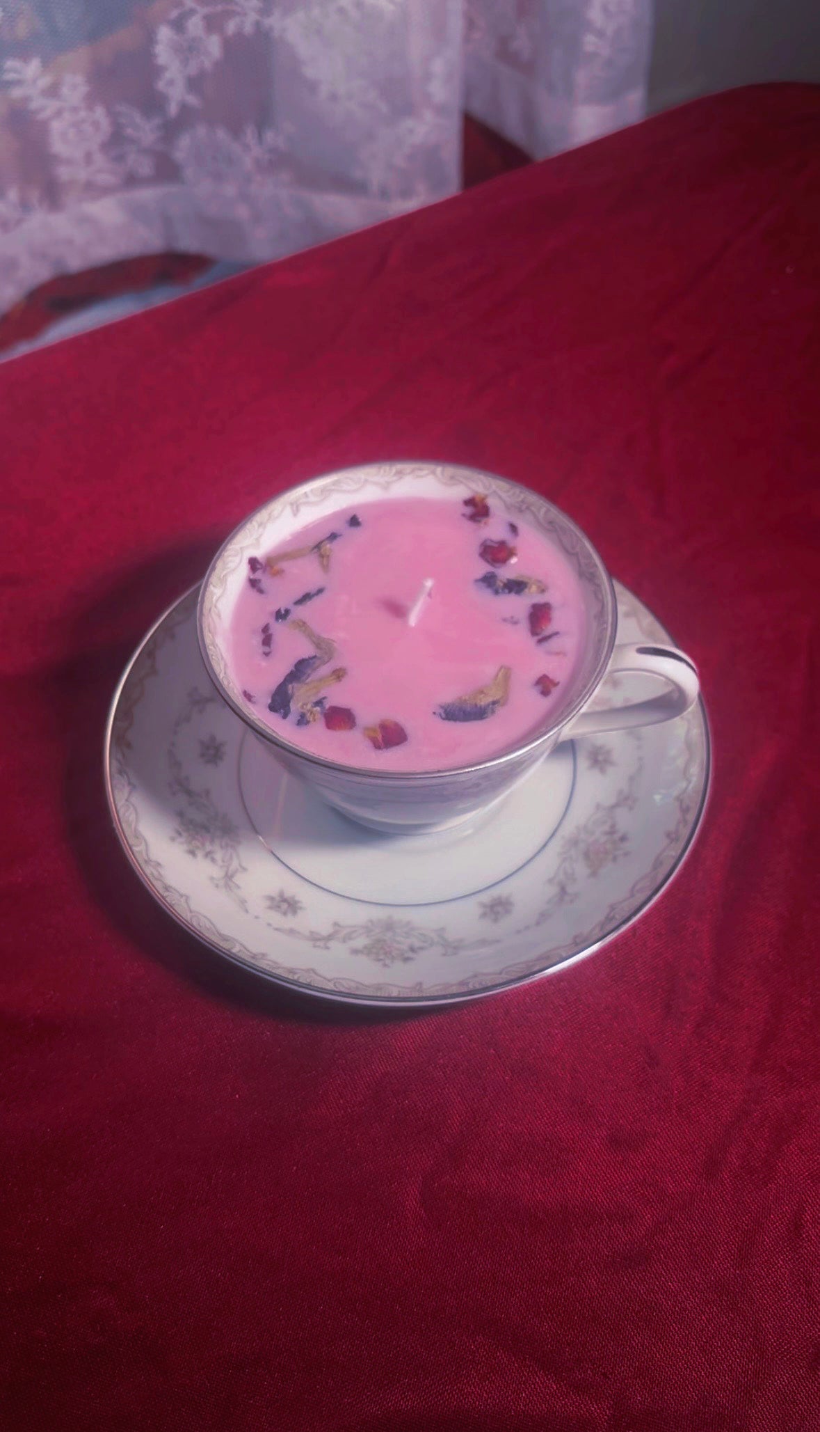 'Ethereal Beauty' Spell Candle - Antique Tea Cup Set