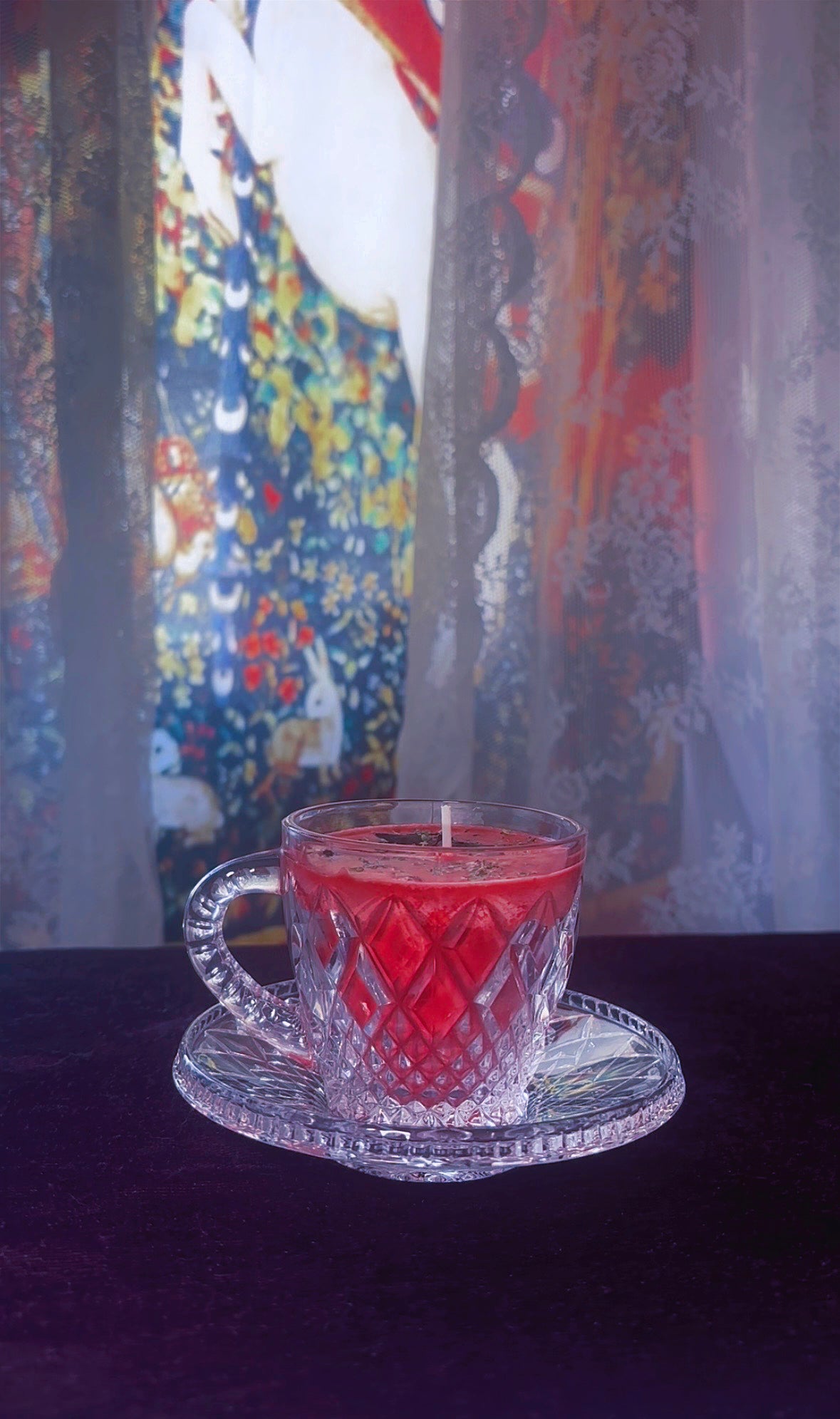 'Love Me' Spell Candle - Antique Crystal Tea Cup Set