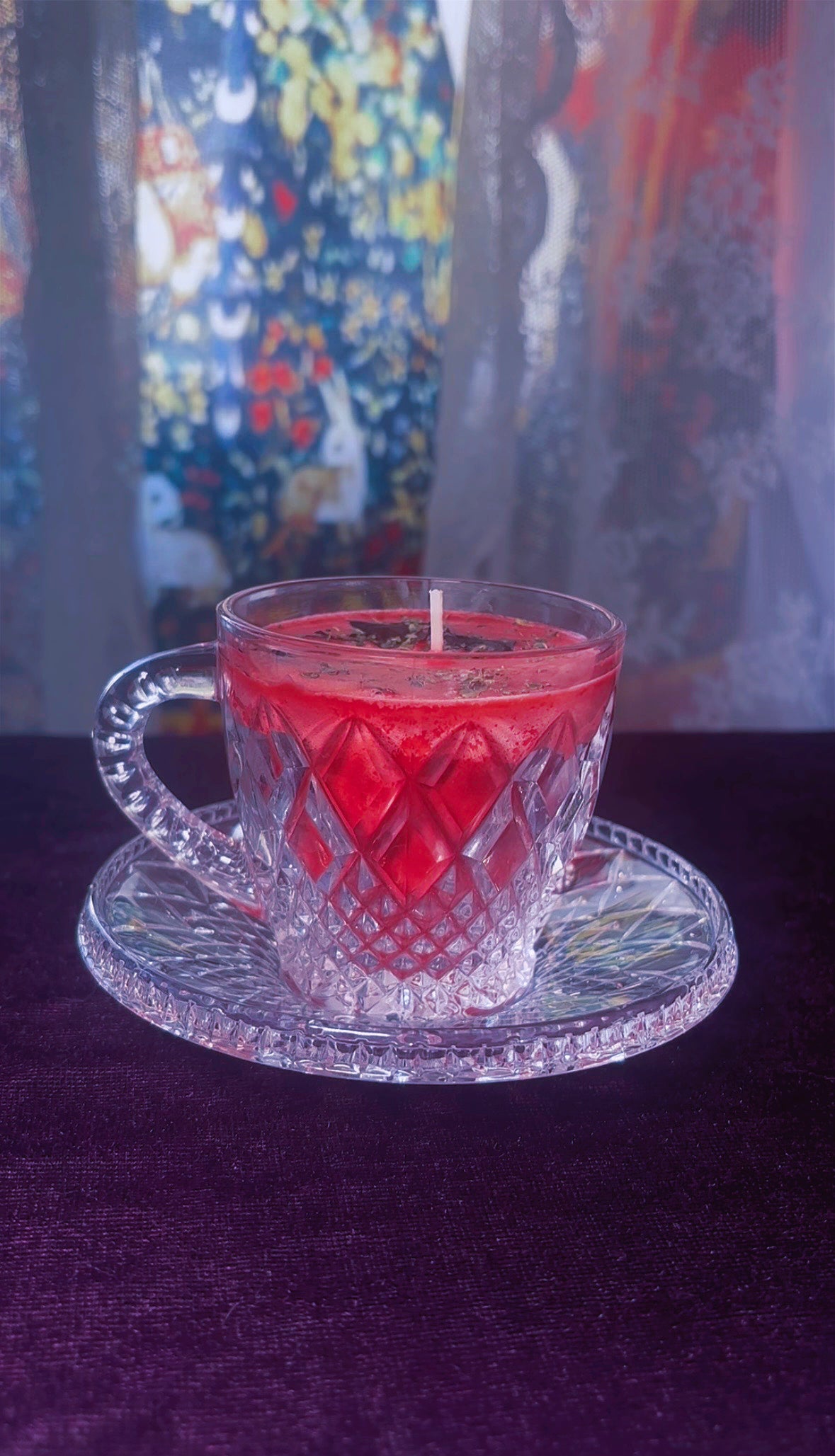 'Love Me' Spell Candle - Antique Crystal Tea Cup Set