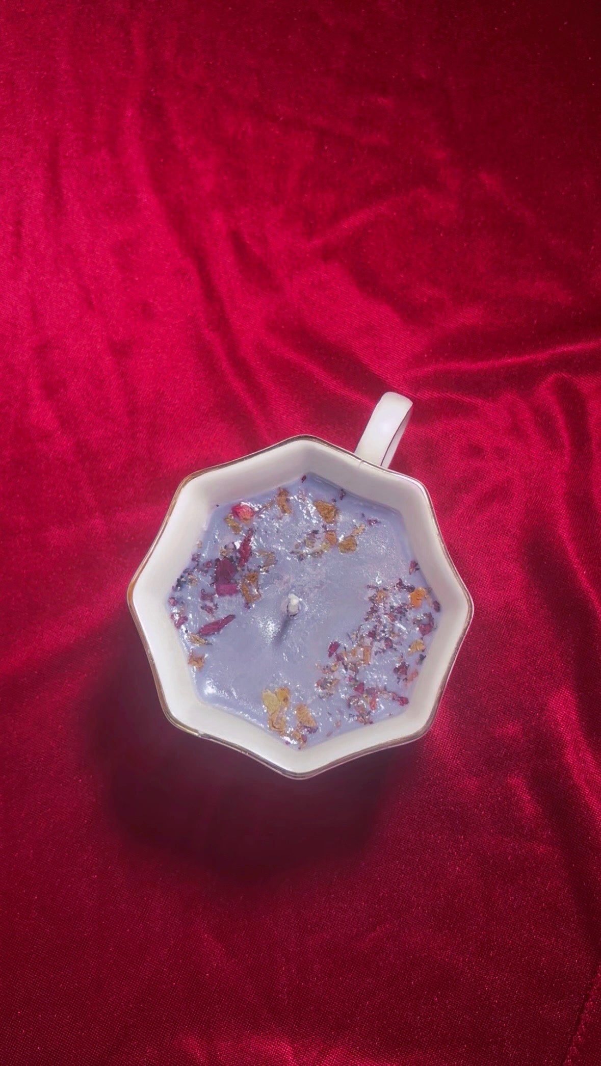 'Dark Feminine' Protection Spell Candle - Antique Tea Cup