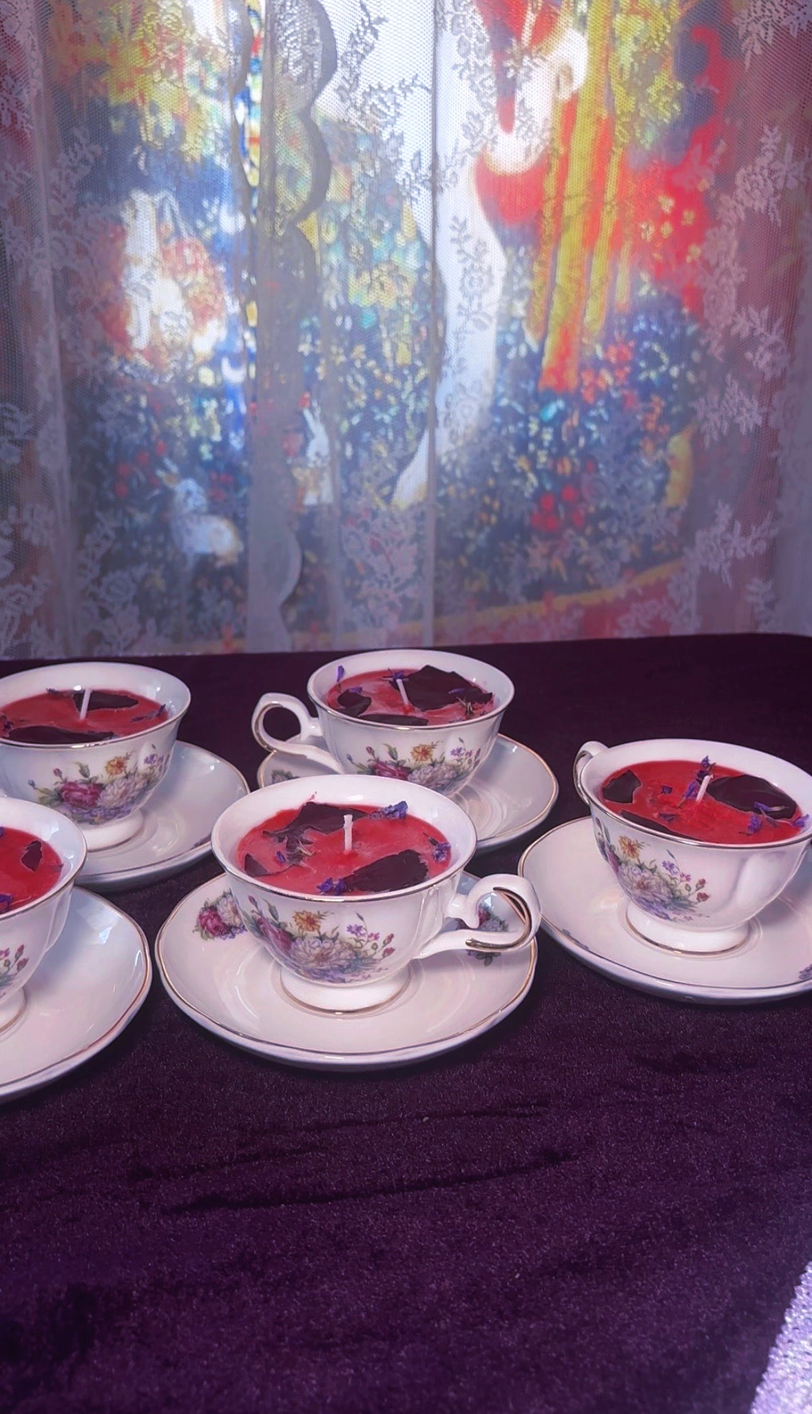 'Love Me' Spell Candle - Antique Tea Cup Set