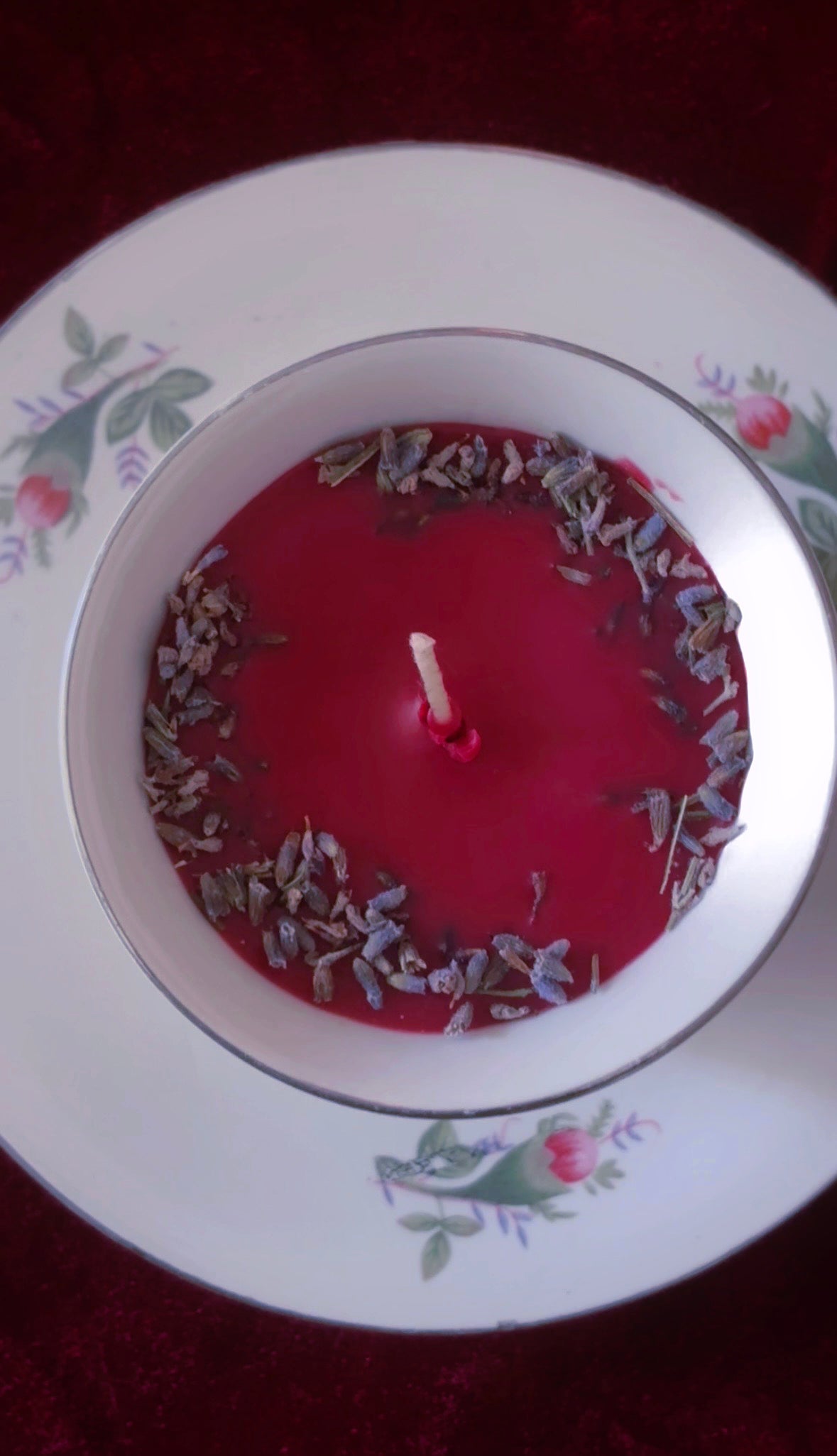'Blood Moon Maiden' Antique Teacup Set Candle