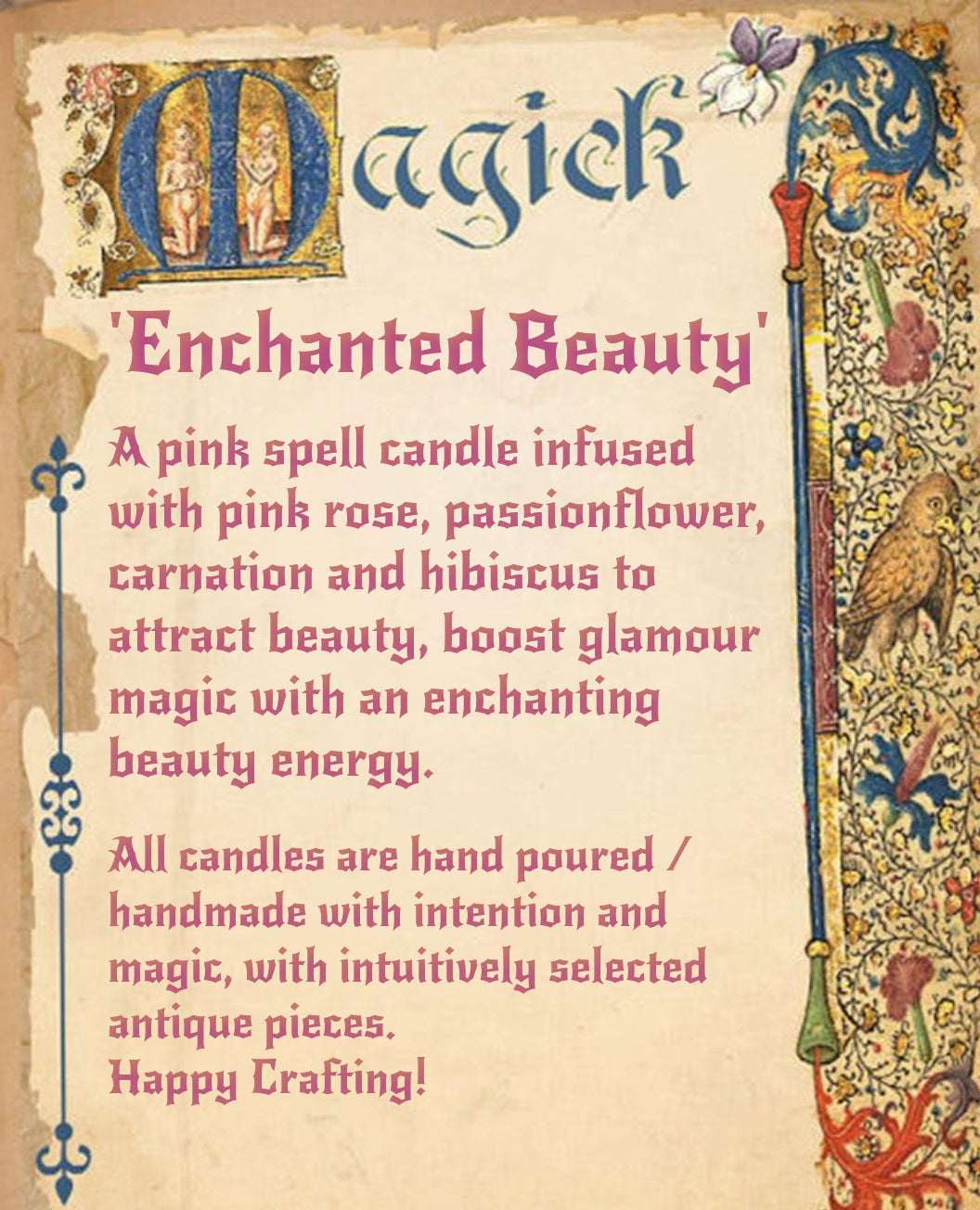 'Enchanted Beauty' Spell Candle - Antique Tea Cup Set