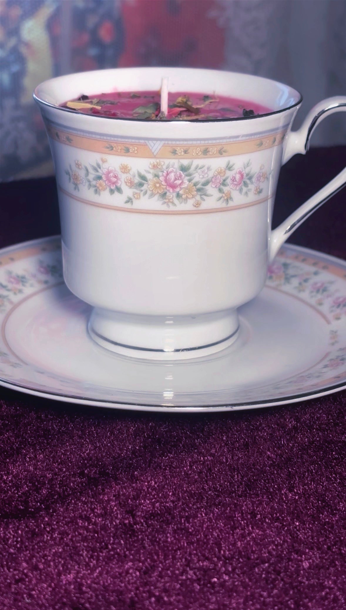 'Enchanted Beauty' Spell Candle - Antique Tea Cup Set