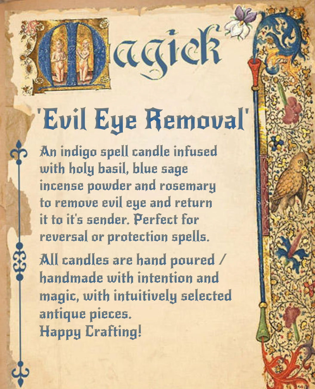 'Evil Eye Removal' Spell Candle - Antique Tea Cup