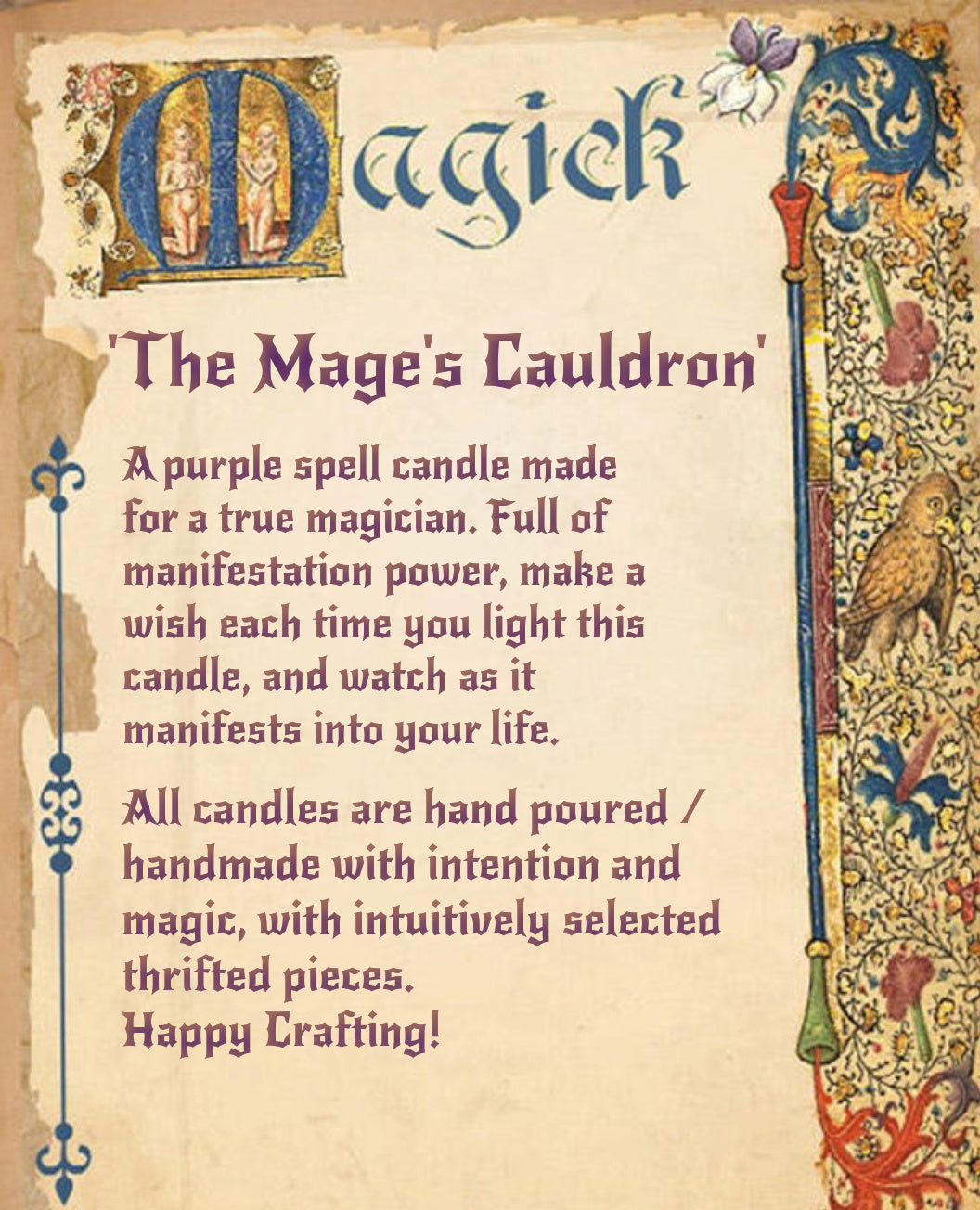 'The Mage's Cauldron' - Manifestation Spell Candle